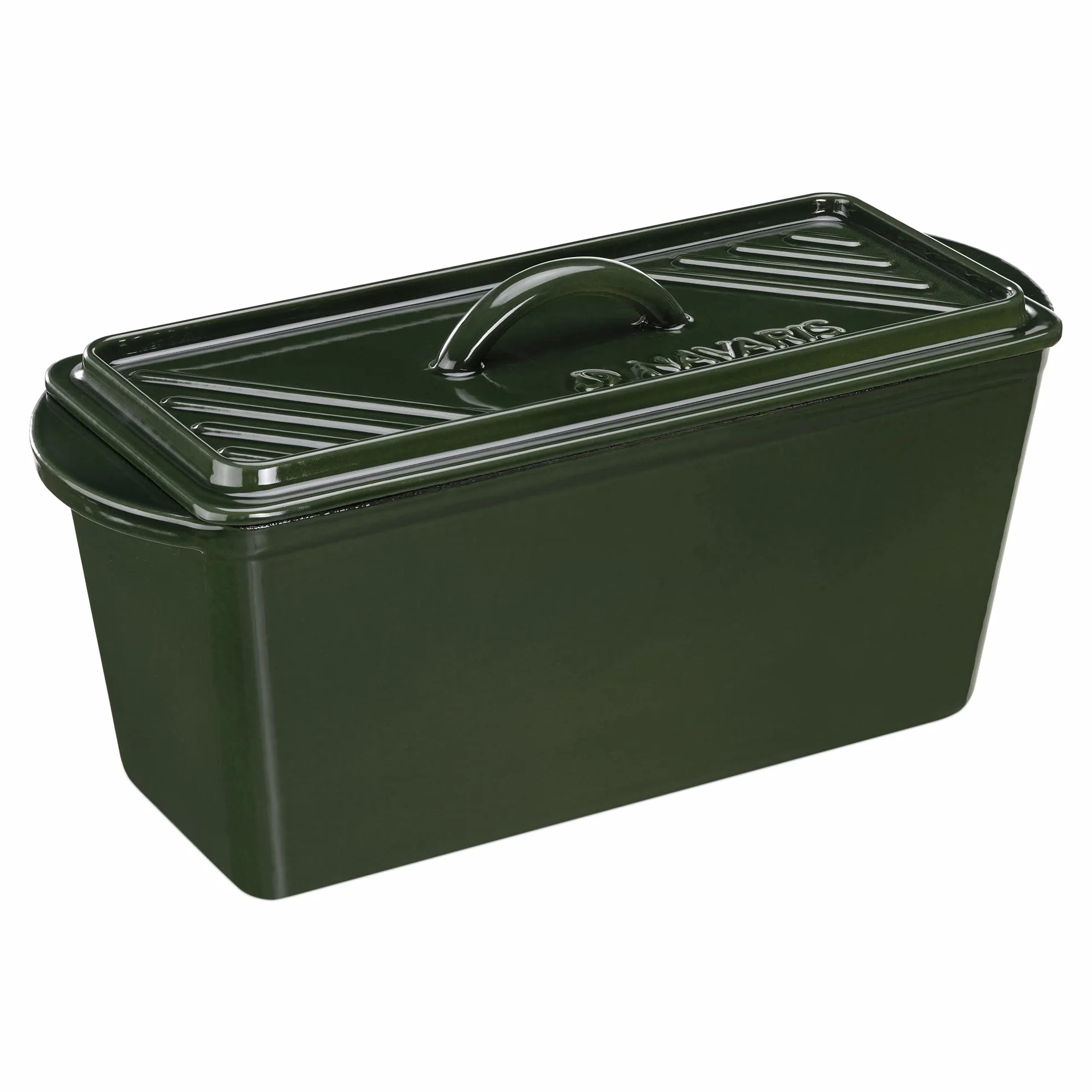 Navaris Pentola Pane da Forno in Ghisa 34 cm - Teglia con Coperchio per Cucinare Stufare - Forno Olandese per Grill Forni Fornelli - Stampo Cuoci Pane