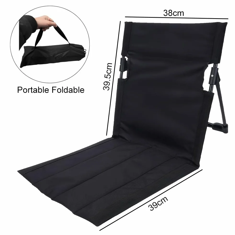 CEWROM Sedia da spiaggia con schienale, sedia da pavimento, cuscino pieghevole, per esterni, portatile, per meditazione, spiaggia, pieghevole, leggera