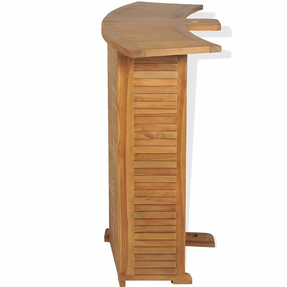 vidaXL Tavolo Bar da Esterni con Ripiani Pieghevole Giardino Tavolino da Bistrot Tavolino da Pub Arredo Arredamento Massello di Teak