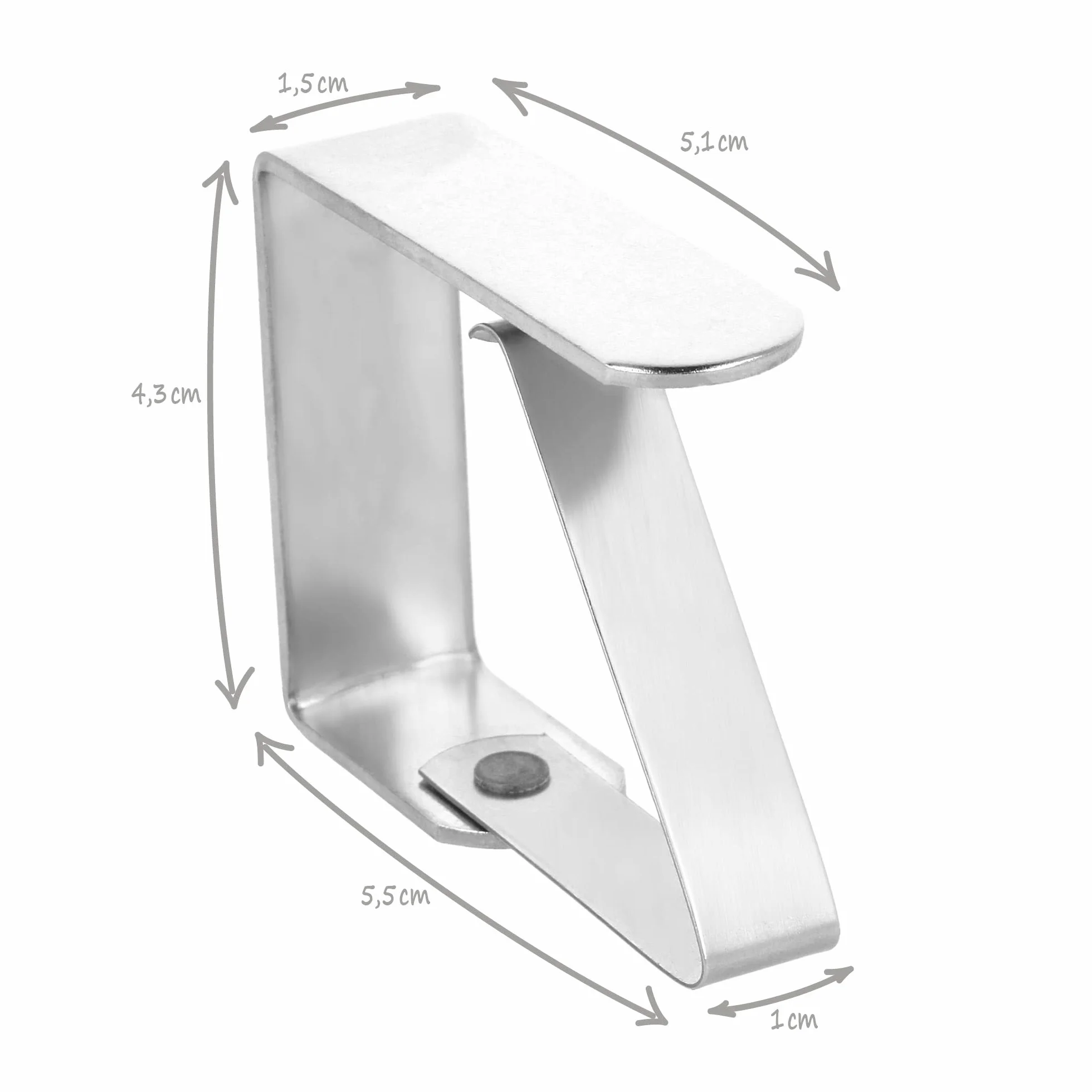 com-four® Morsetto per tovaglia Premium 16x - Morsetti per Tavolo in Acciaio Inossidabile - Morsetto per tovaglie antiruggine per Interno ed Esterno