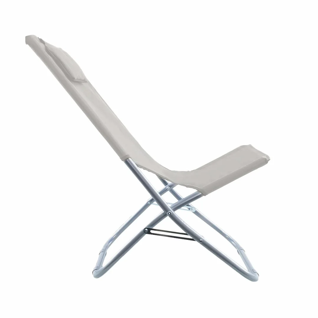 Mediawave Store - Spiaggina Silver Giga pieghevole tessuto in OXFORD 82x48xh52 cm con cuscino (beige)