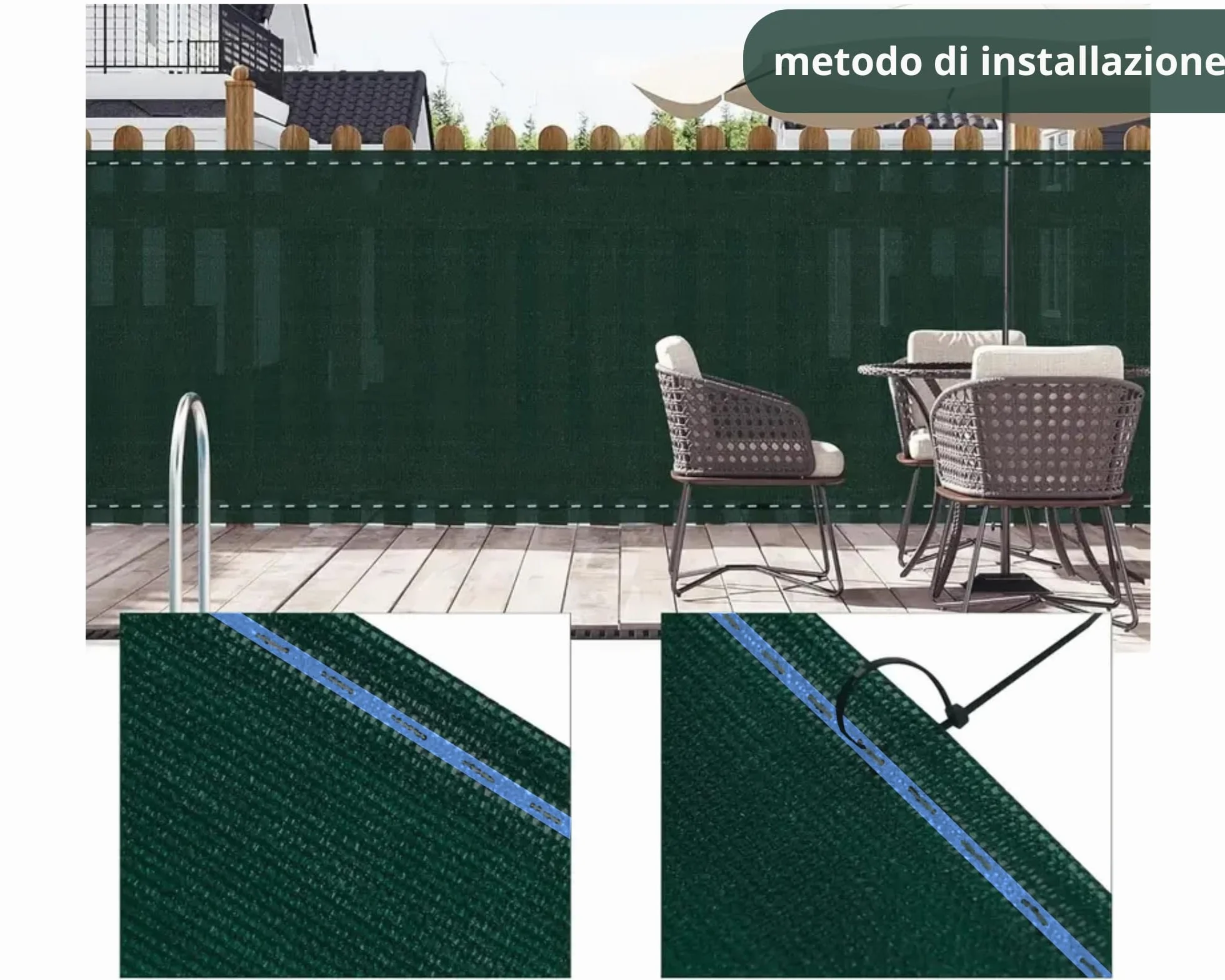 Telo Rete Ombreggiante 1,5x15 Metri Frangivista Rete Recinzione Giardino Esterno Telo Ombra Frangisole Telo Privacy Copriringhiera Verde