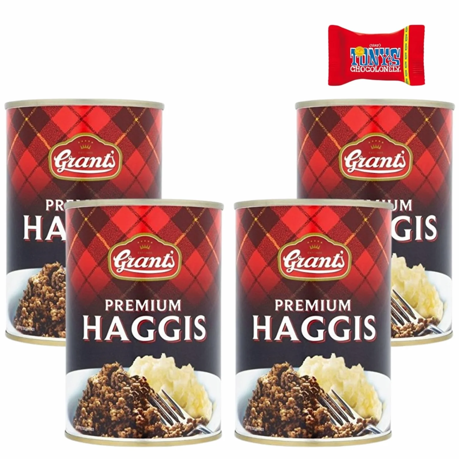 Grant's Premium Haggis - Confezione da 4 x 392 g, piatto tradizionale scozzese