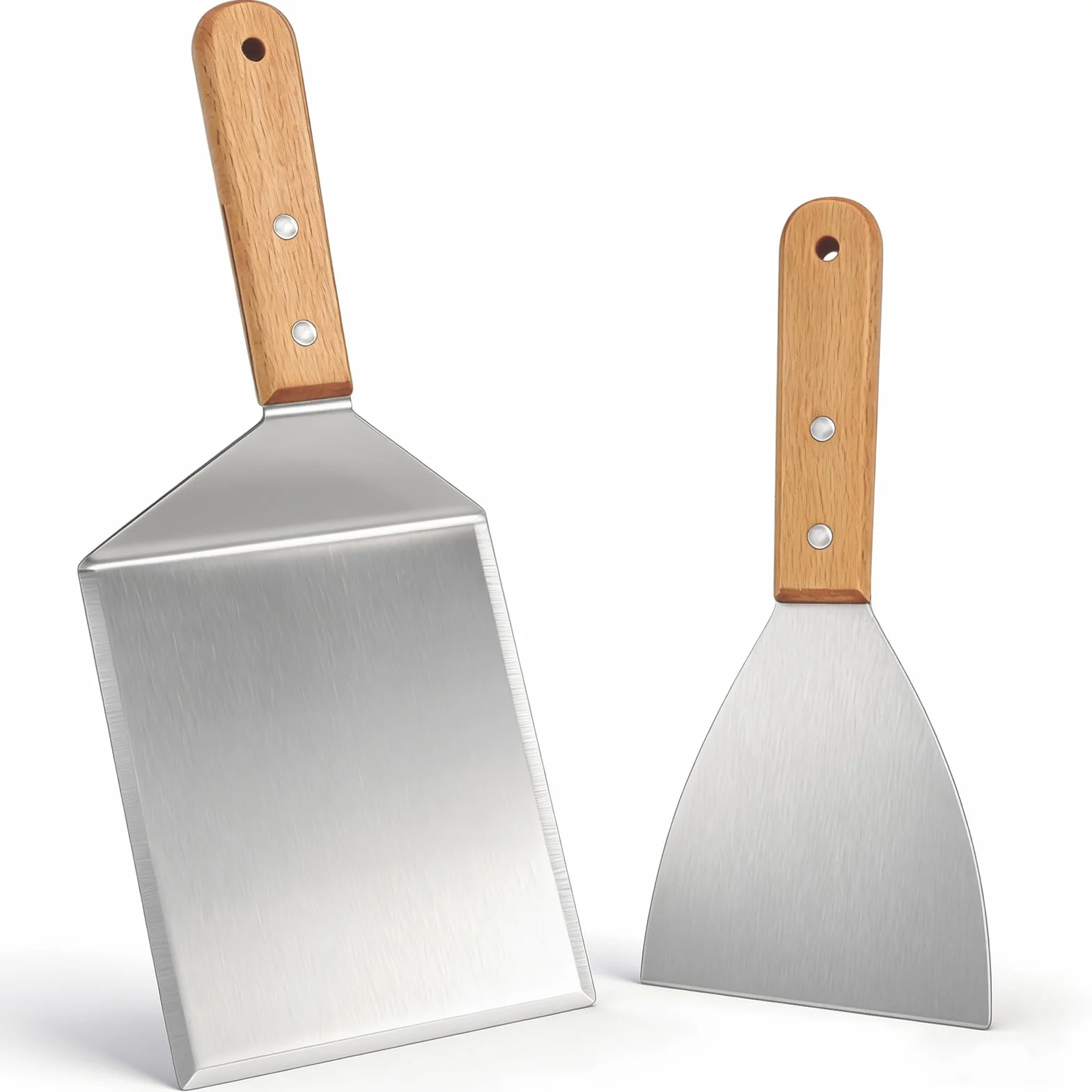 2 Pezzi Spatola Paletta Cucina Spatola per Pizza Cucina Attrezzi Spatola Barbecue Inox per Hamburger Pizza Grill Teppanyaki