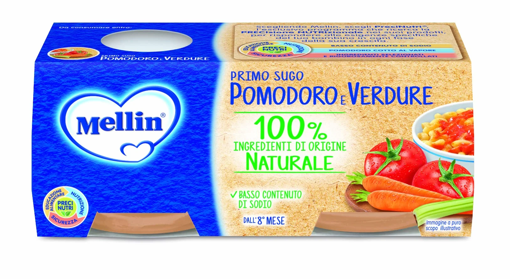 Mellin Primi Sughi Pomodoro e Verdure – 24 Vasetti da 80 gr