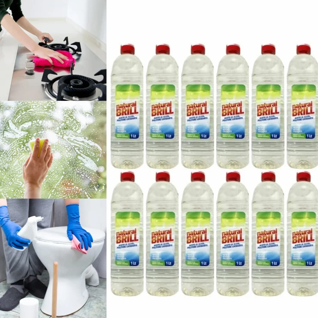 myself 12 Natural Brill Aceto Di Alcool Da 1L - Stock Prodotti Per La Casa - Ideale Per Specchi, Pavimento, acciaio inossidabile, Vetri (Classico), 1 item