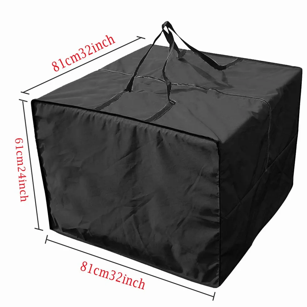 Borsa per cuscini da giardino - Resistente 210D borsa cuscini esterno, Borsa per cuscino da patio con cerniera con manici e capacità 81 x 81 x 61 cm