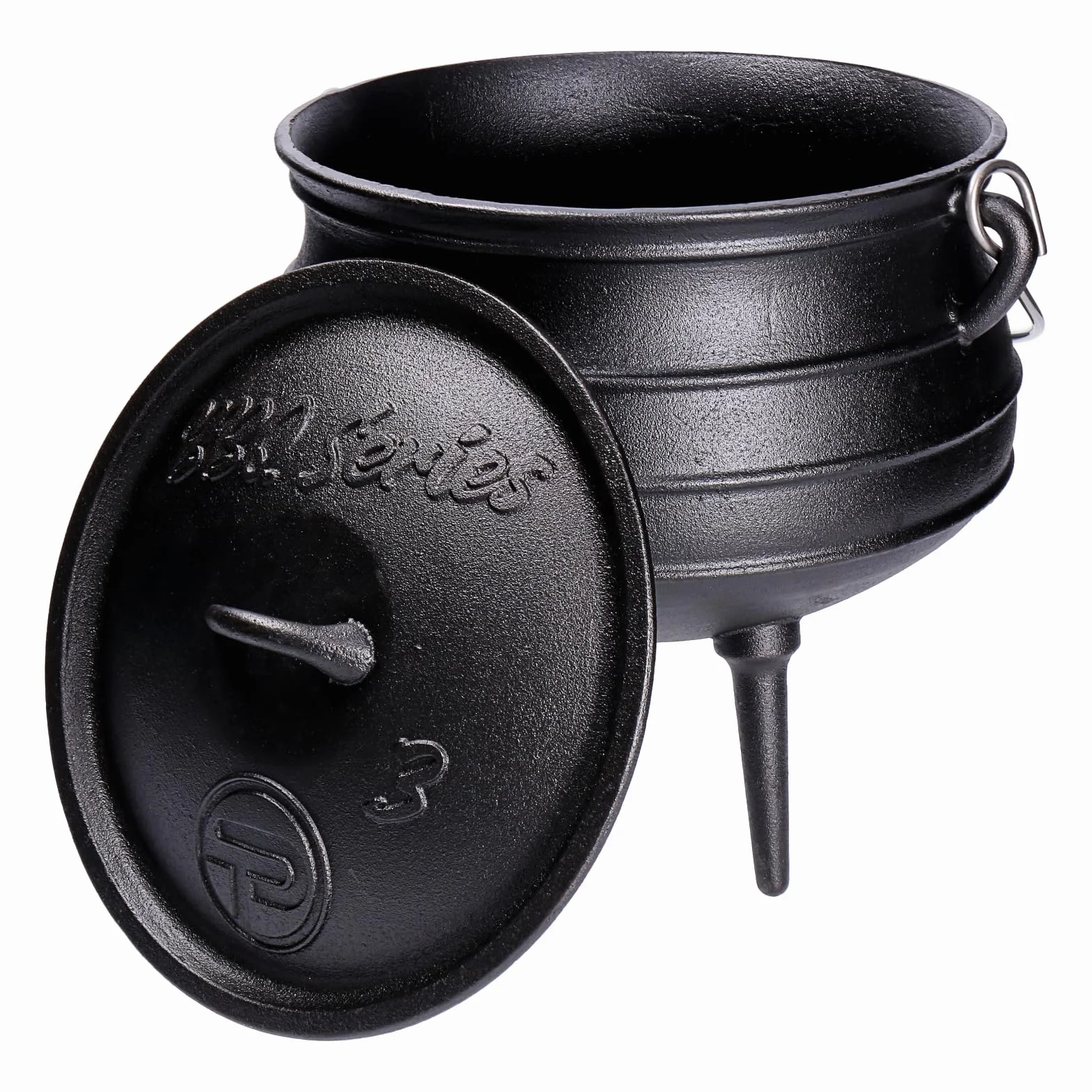 TP BBQ Potjie - Bollitore per fuoco sudafricano in ghisa, forno olandese con coperchio e piedini, pentola per stufare, cucinare, accessorio da campeggio per cooking all'aperto, ca. 8 litri (Pot 3)