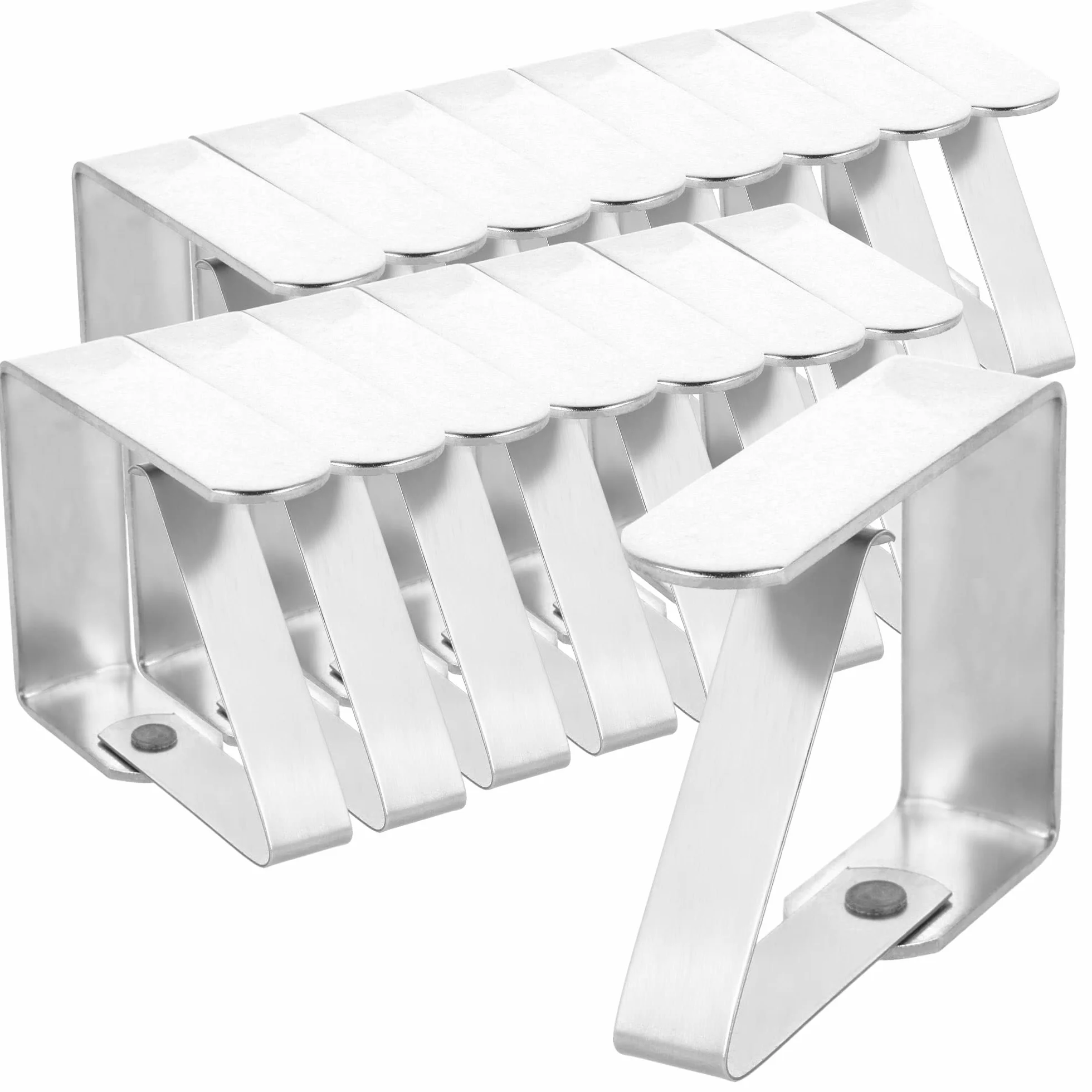 com-four® Morsetto per tovaglia Premium 16x - Morsetti per Tavolo in Acciaio Inossidabile - Morsetto per tovaglie antiruggine per Interno ed Esterno