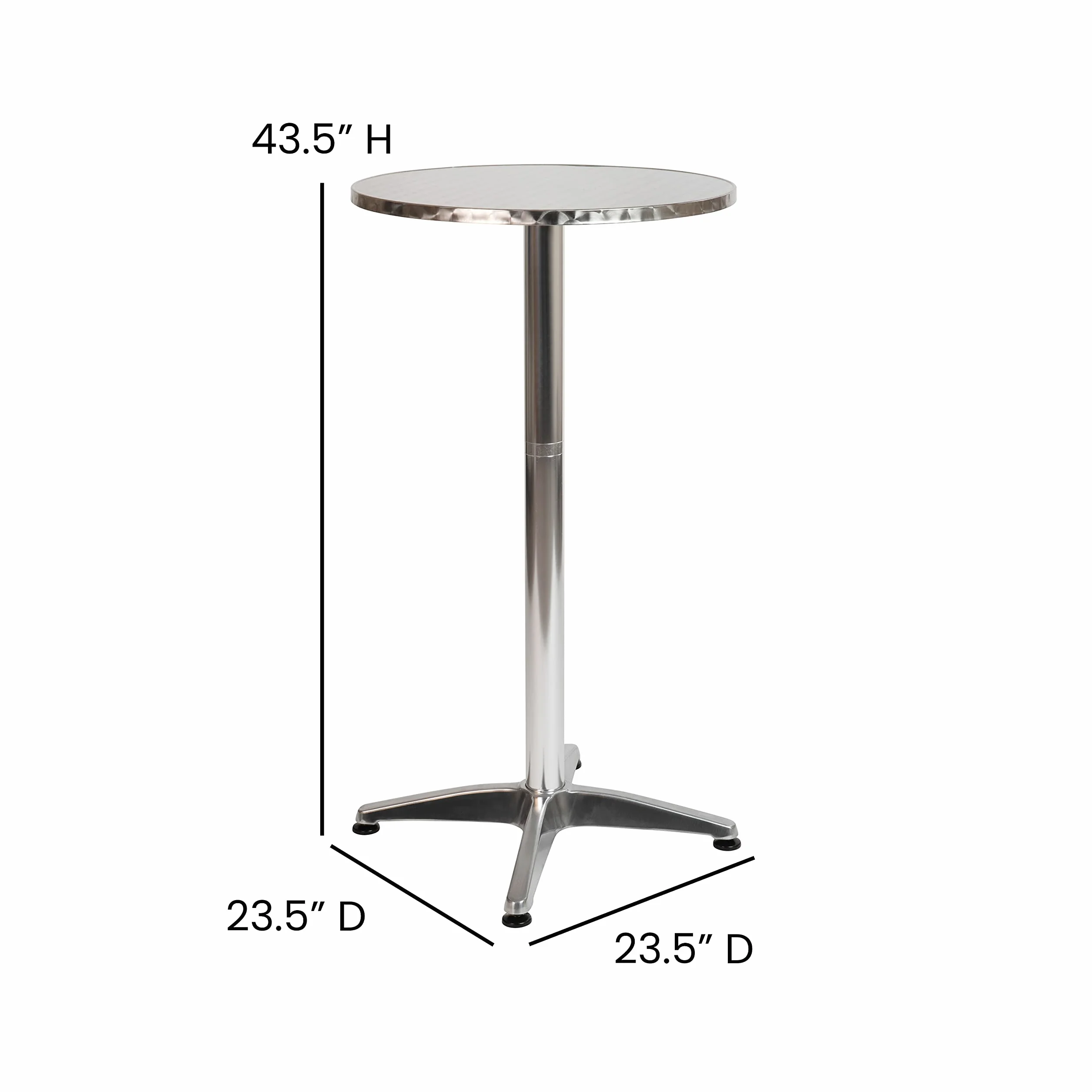 Flash Furniture Mellie - Tavolo da bar in metallo, in alluminio, altezza 60 cm, per interni ed esterni