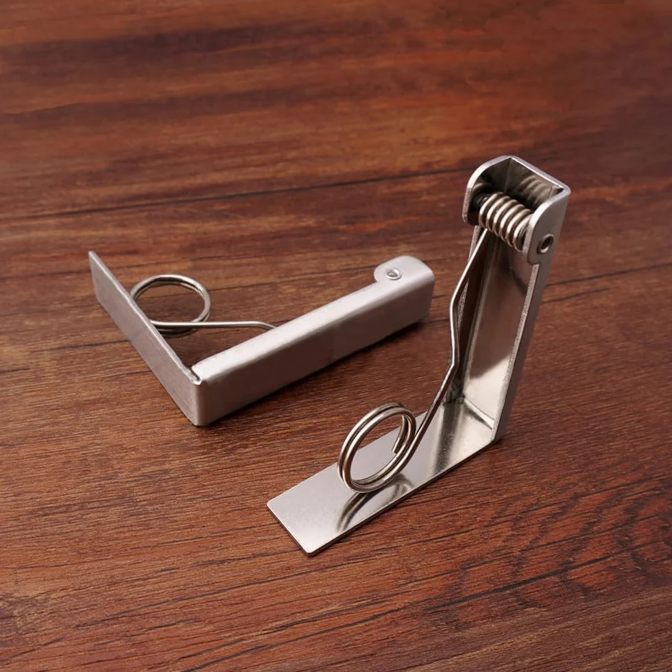 Mollette fermatovaglia a molla in acciaio inox, per picnic, feste, fino a 5,5 cm, confezione da 6