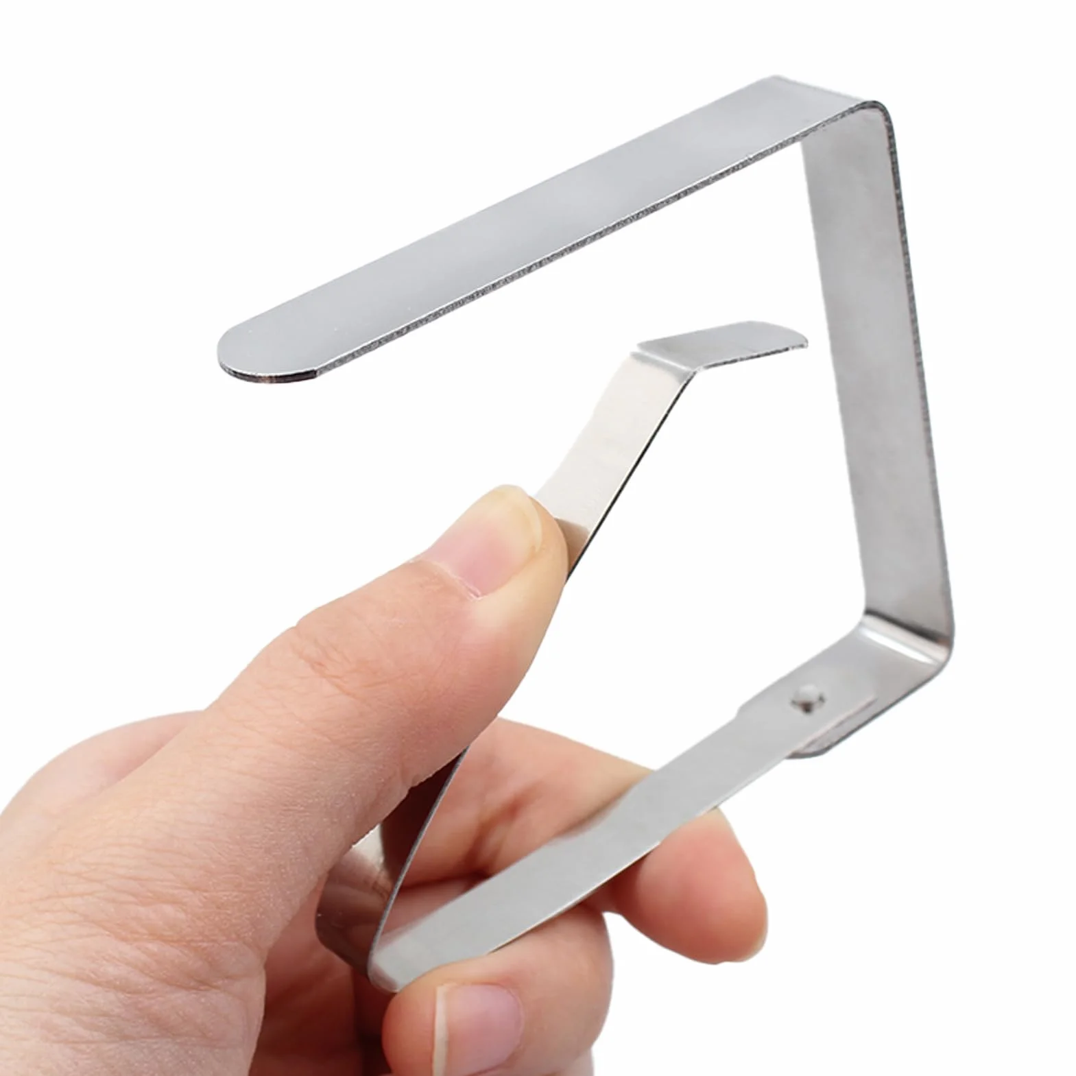 Set di 4 Fermatovaglia,Fermatovaglia in Acciaio Inossidabile,Argento,Ferma Tovaglia da Tavola,Tovaglia da Esterno Clip,per Outdoor Picnic Party,7.5 x 8cm