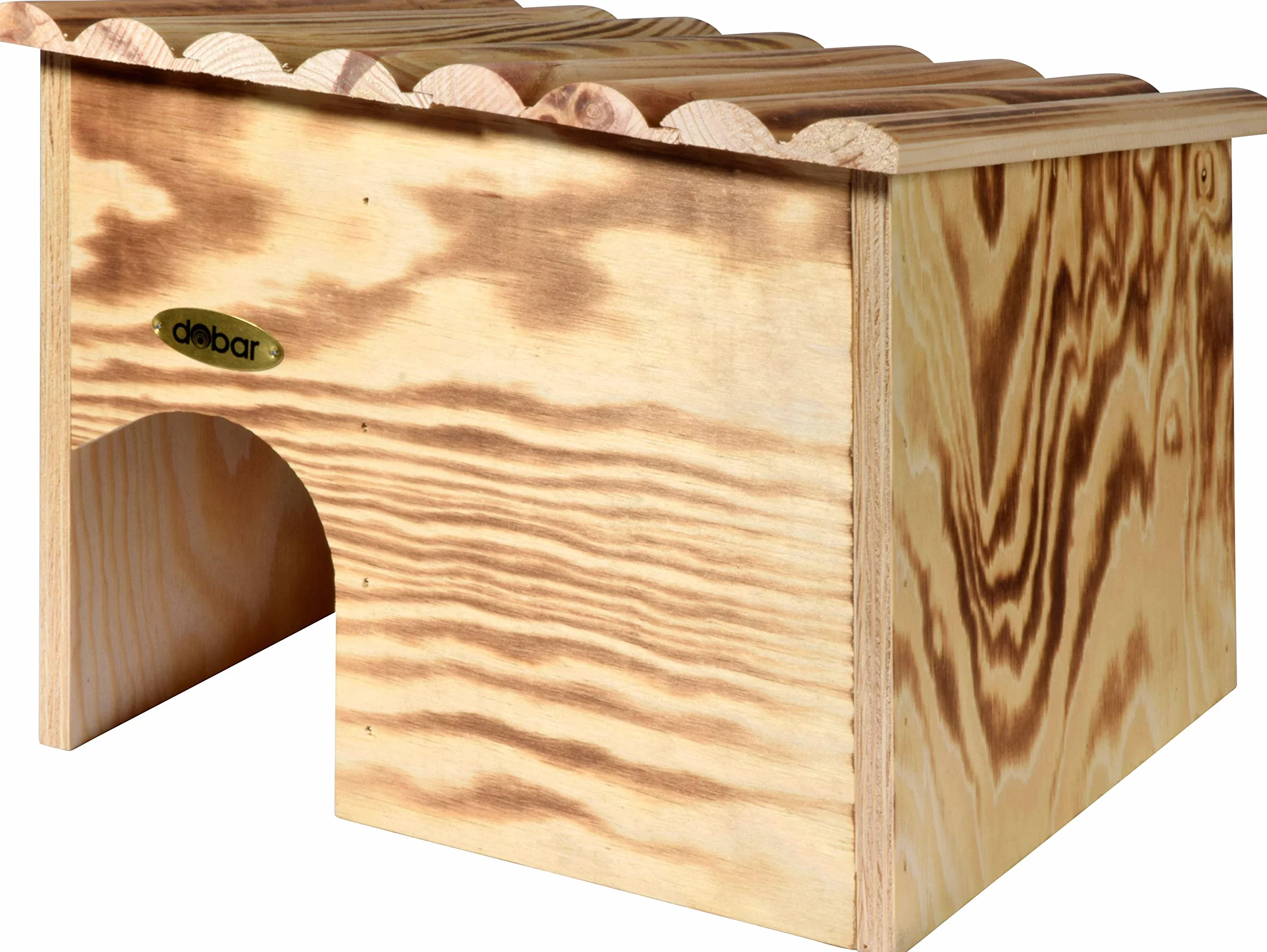 dobar® 22232FSCe - Casetta per ricci in legno massello – casetta per ricci per il giardino – cuccia per il riccio con serratura – hotel con protezione contro i nemici – 30,5 x 26,5 x 24 cm – fiammata