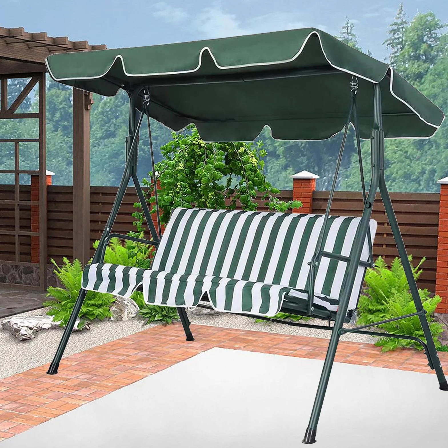 Parasole Universale, Tetto Di Ricambio Universale, Tettuccio Parasole Per Altalena Hollywood, Tetto Di Ricambio Per Altalena Hollywood 195 * 125 * 15cm(Verde)