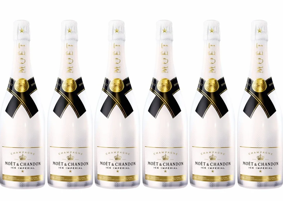 Moët & Chandon Champagne Ice Impérial Blanc - Moët & Chandon - Varietà di uve Pinot Meunier, Pinot Nero, Chardonnay - Set di 6, 750 millilitri