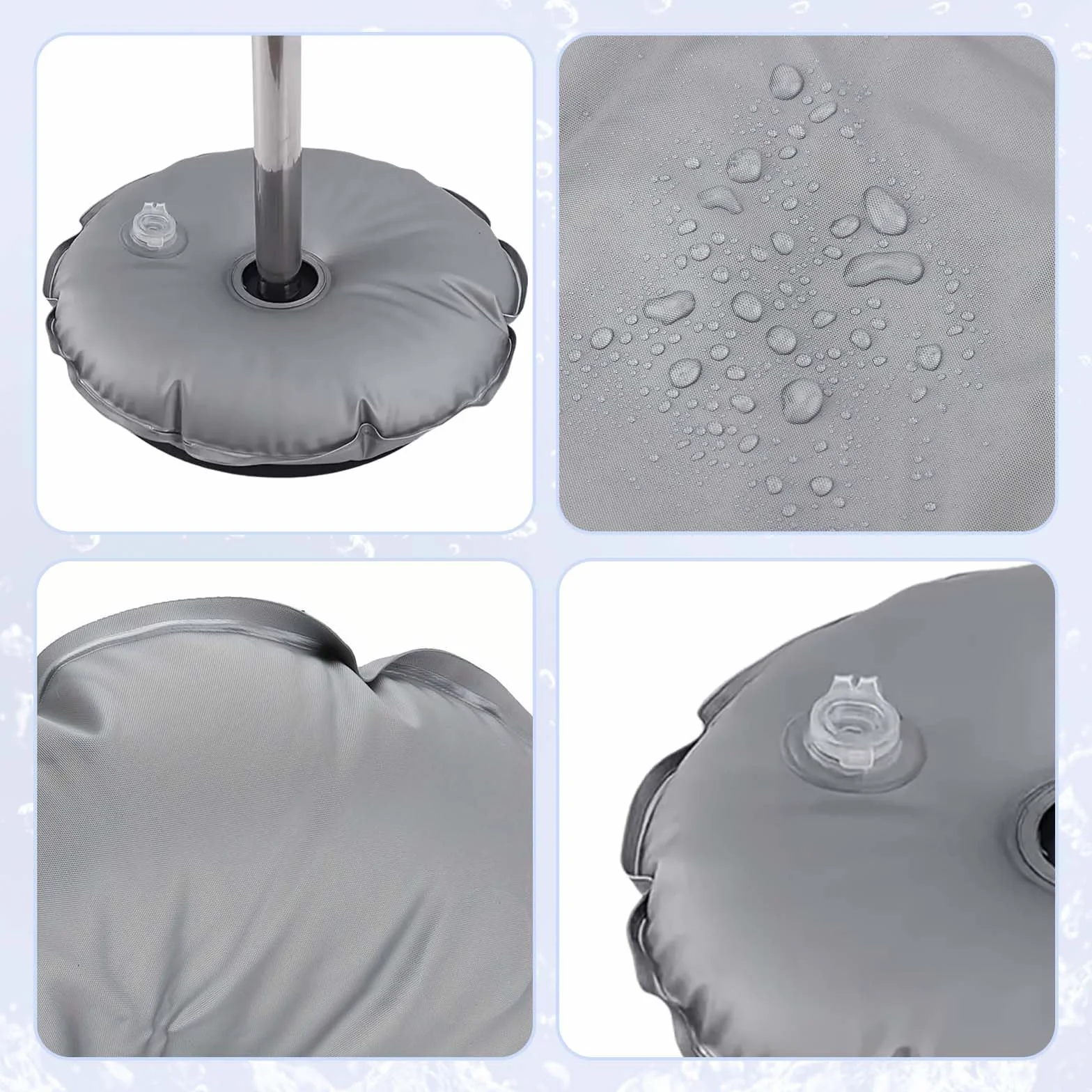 Sacchetto Peso Acqua, 52 cm, Sacchetto del Peso della, Base per Ombrellone Portatile, Base Ombrellone da Giardino, Completamente Riempito Circa 9,5 kg, Adatto per ombrelloni da Giardino