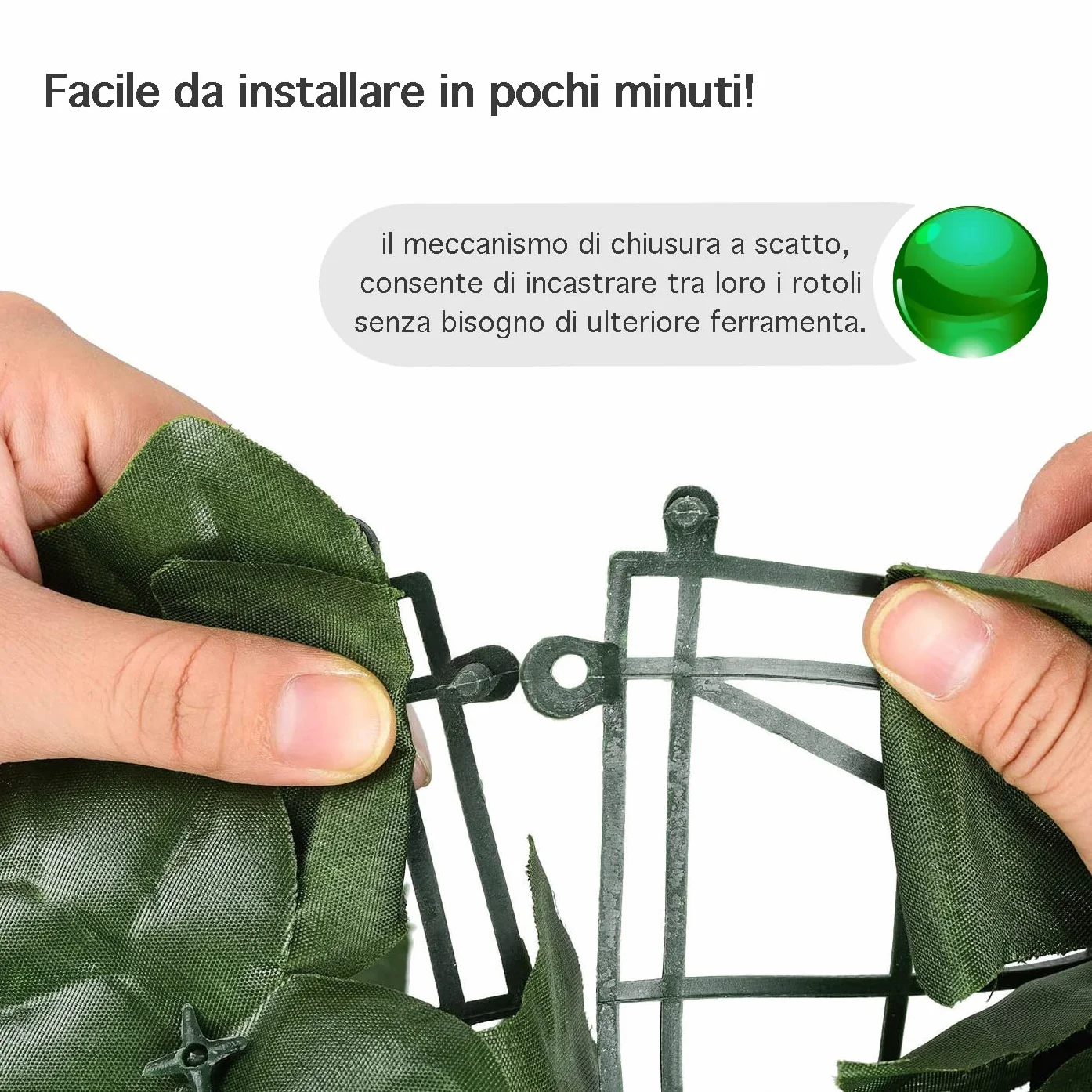 IlGruppone Siepe Artificiale Edera Finta Sempreverde Sintetica Anticaduta Frangivista Frangivento Ringhiera Terrazzo Balcone Giardino Diverse Misure - Verde - 1x5Mt