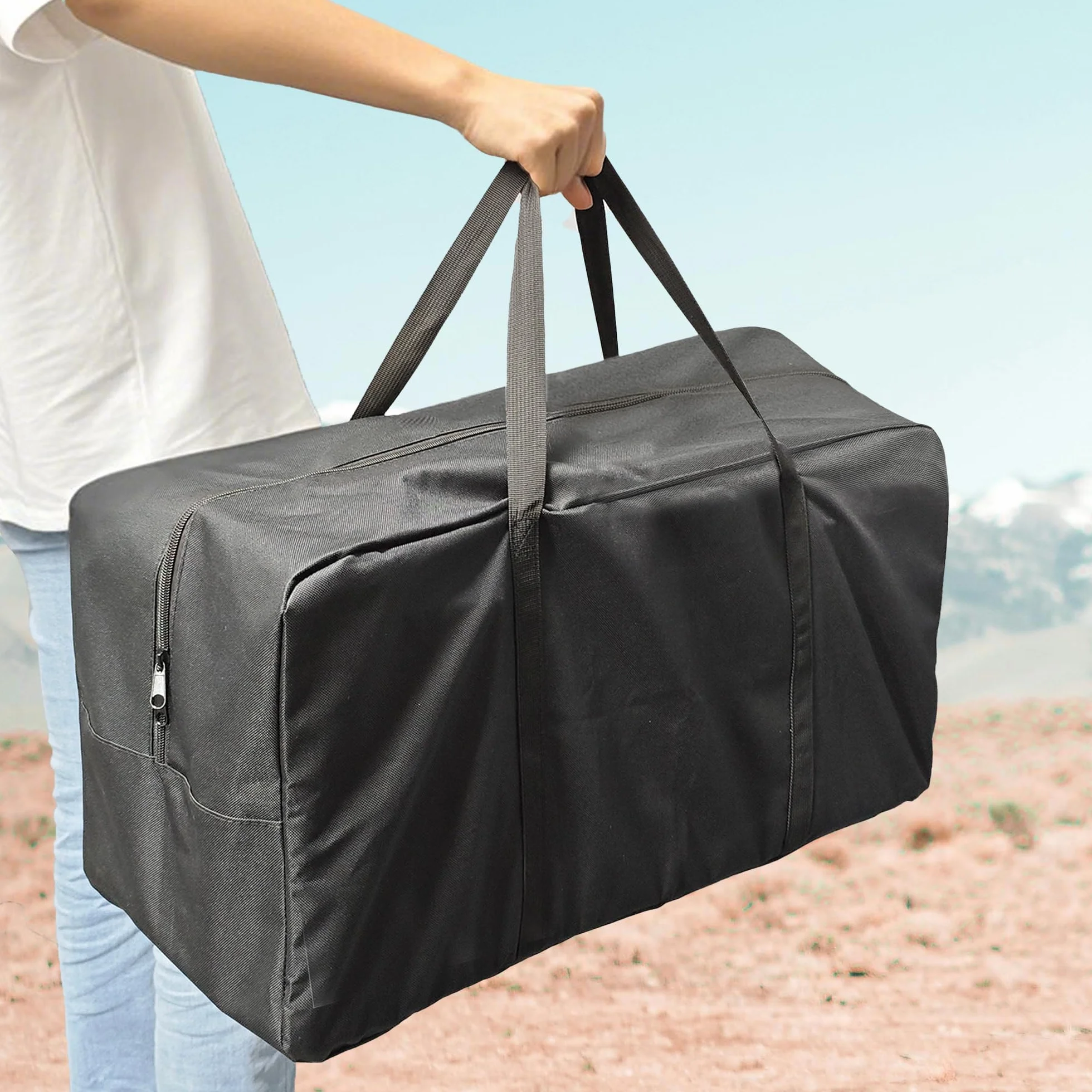 Borsa di Stoccaggio di Oxford 600D 50L 70x24x31cm, Borsa Portaoggetti per Giardino, Robusto e Impermeabile, Sacchetti Portaoggetti per Cuscini da Giardino Esterni Tende Padiglione