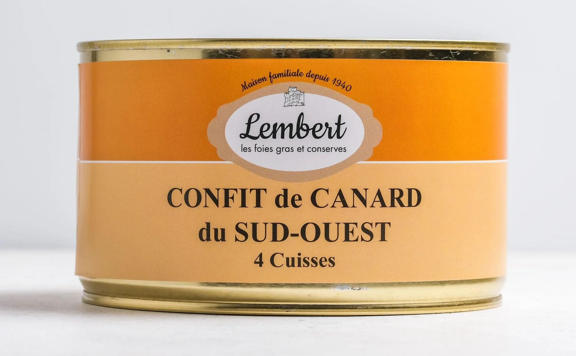 Maison Lembert, Les artisans conserviers - DUCK CONFIT 4 LEGS/Anatra Confit 4 Gambe di Sud-ovest - lattina di 1400 gr