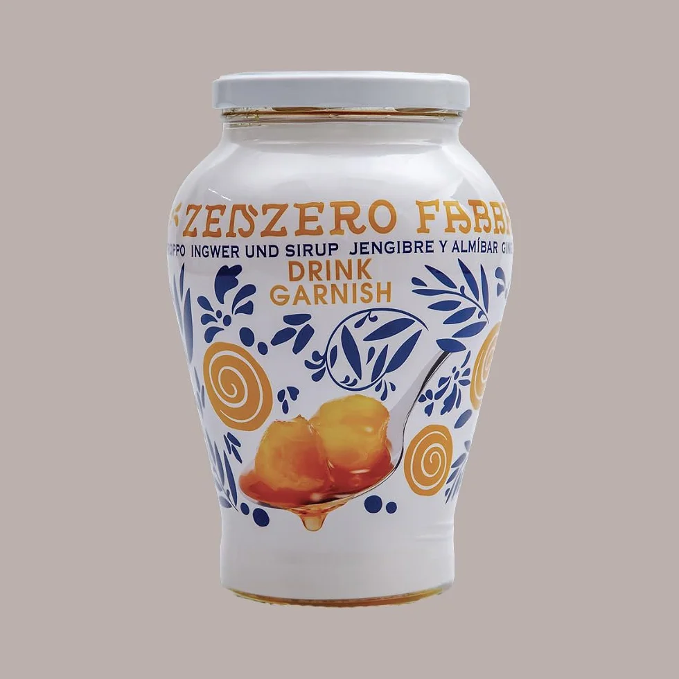 Lucgel Vaso Opaline Zenzero Candito Ginger allo Sciroppo Garnisch Fabbri - 1 Kg -