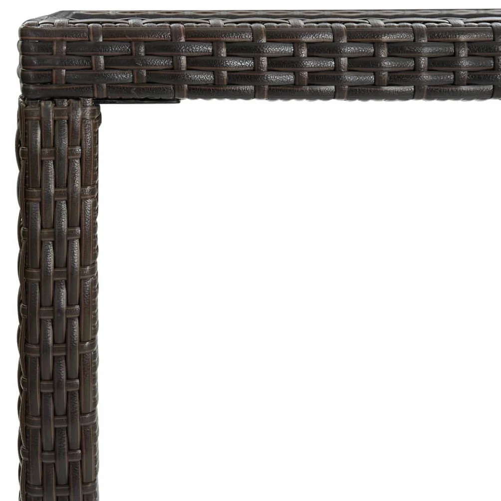 Tavolo da Bar per Esterni Marrone 130x60x110cm Polyrattan Vetro (22 kg)-Mobili