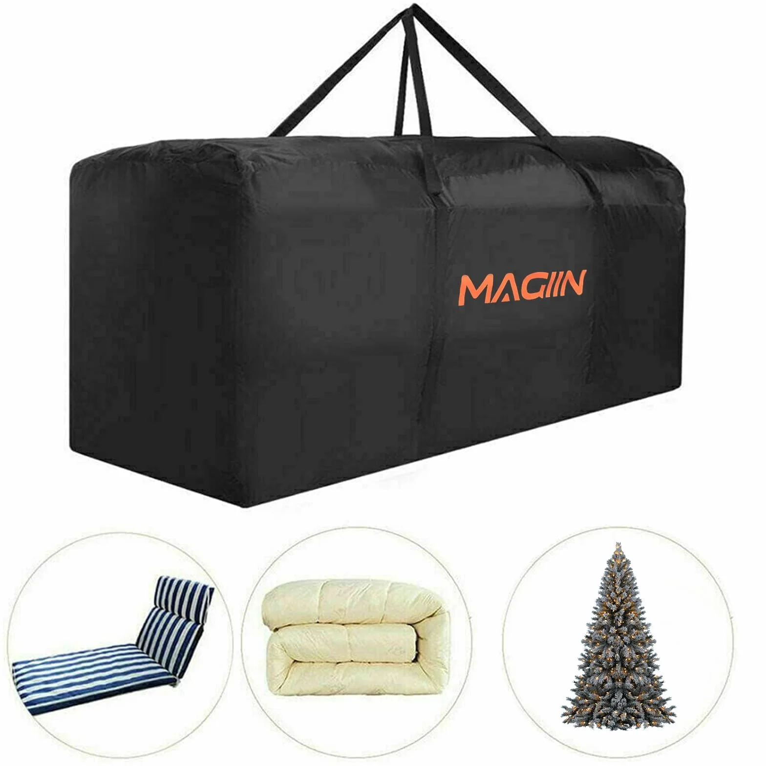 MAGIIN Custodia protettiva per cuscini imbottiti, impermeabile da giardino, borsa Oxford con maniglia per cuscino, cuscino per albero di Natale, resistente allo sporco