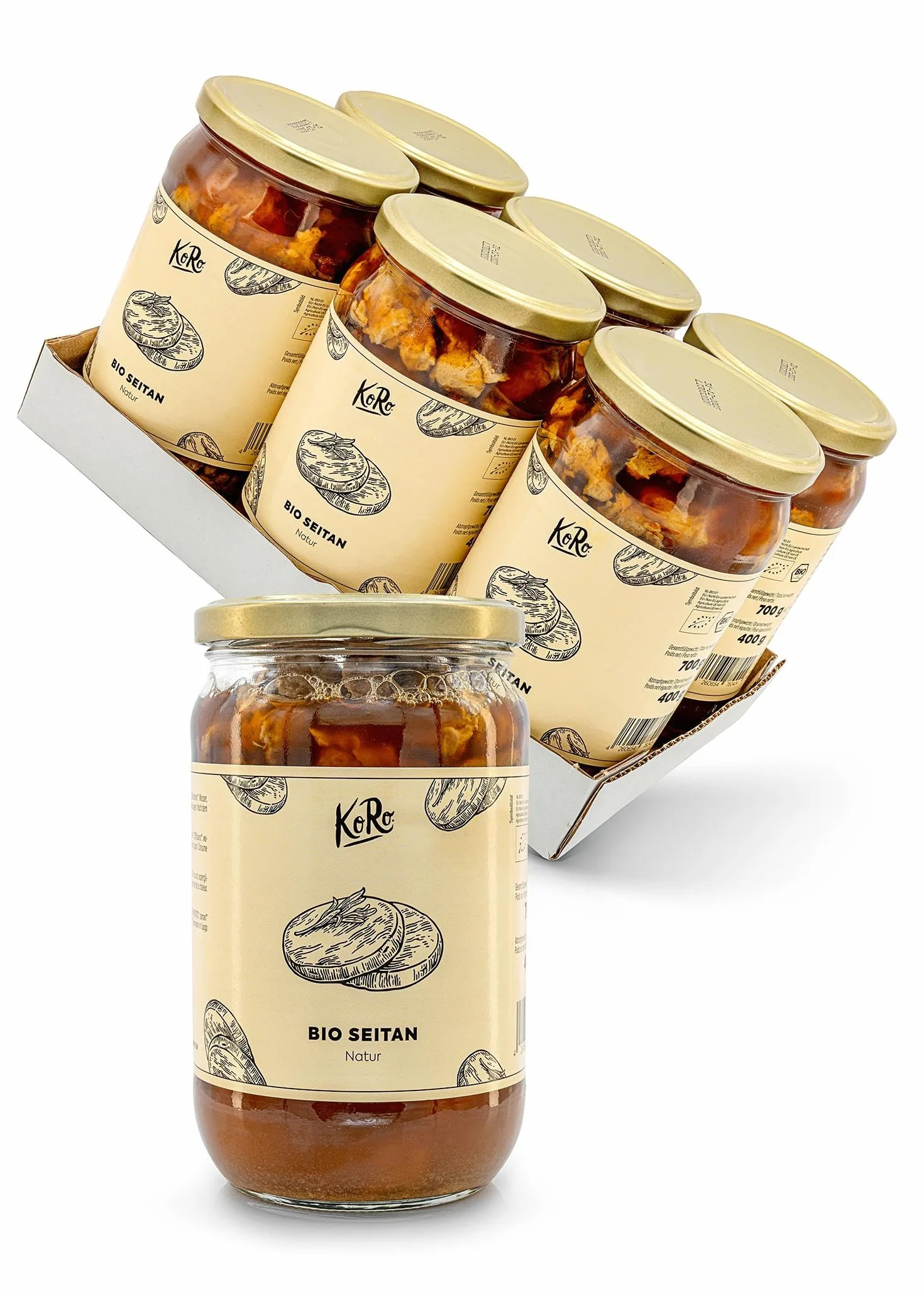 KoRo - Seitan bio 6 x 400 g - fonte di proteine (17 g/100 g) - sostituto della carne - per secondi vegan - versatile e da aromatizzare a piacere