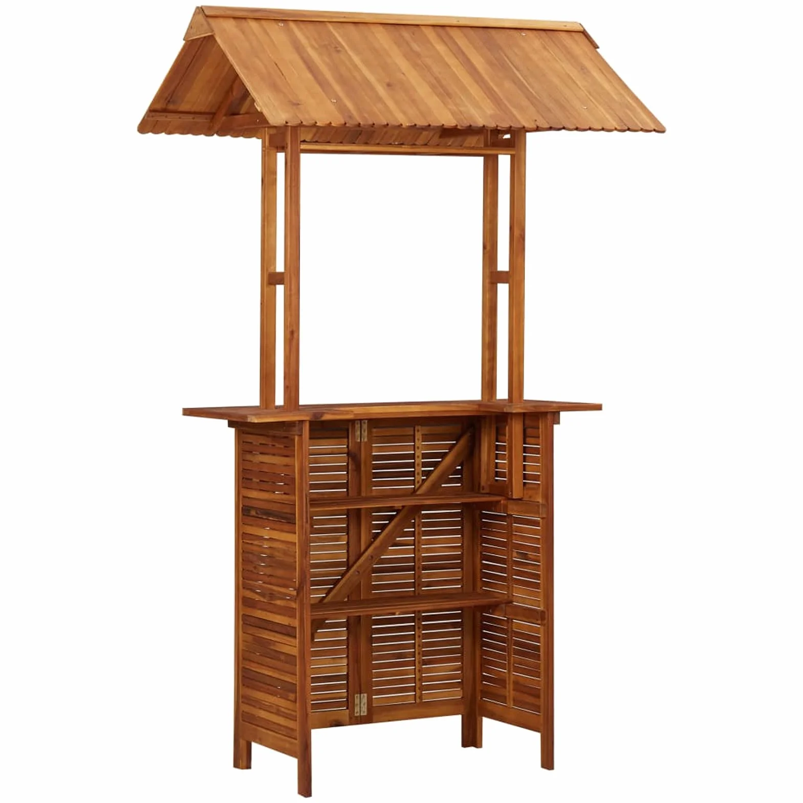 BaraSh Tavolo Bar Esterno con Tetto 122x106x217cm Massello di Acacia,Mobili,Mobili da Giardino,Tavoli da Giardino(SPU:45909)