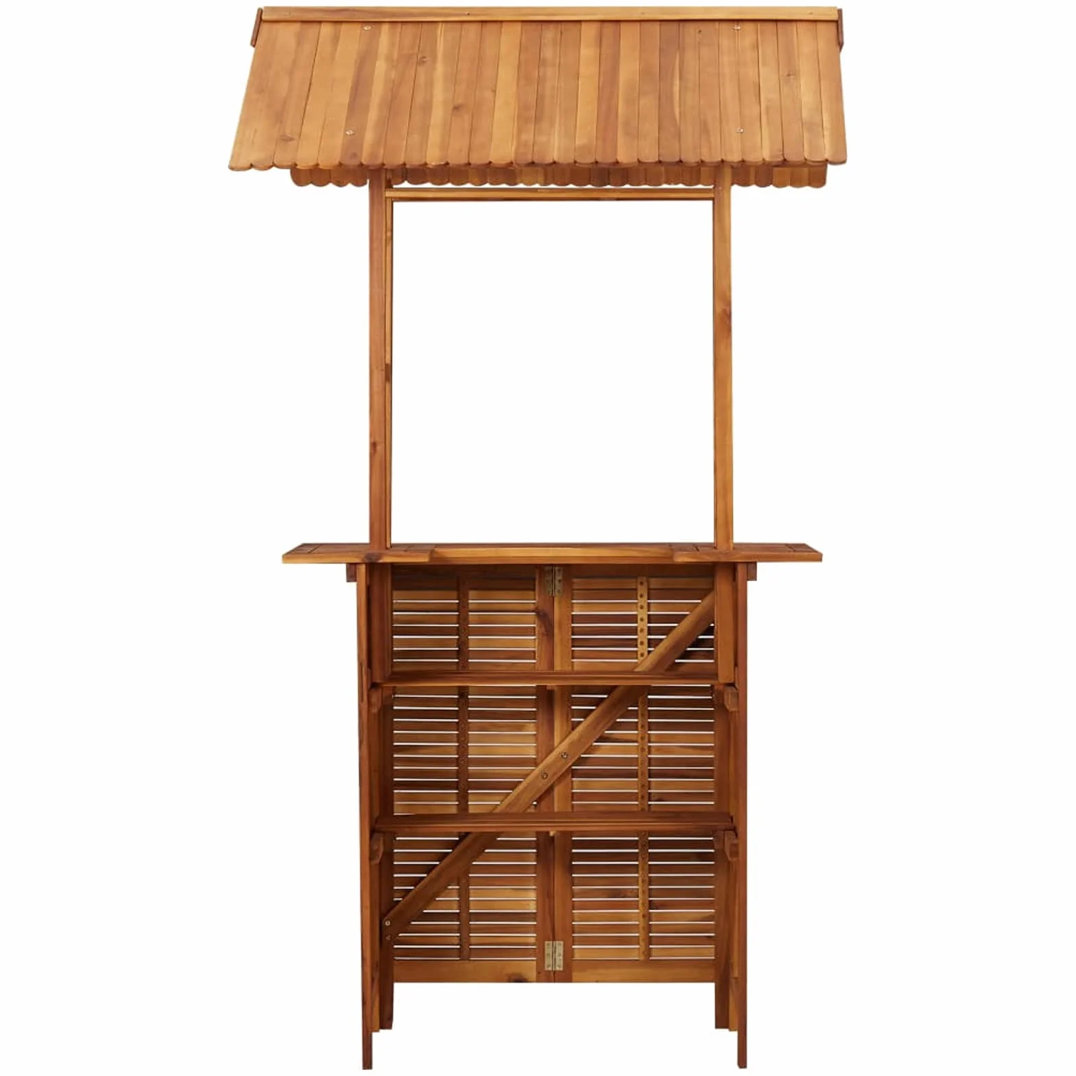 BaraSh Tavolo Bar Esterno con Tetto 122x106x217cm Massello di Acacia,Mobili,Mobili da Giardino,Tavoli da Giardino(SPU:45909)
