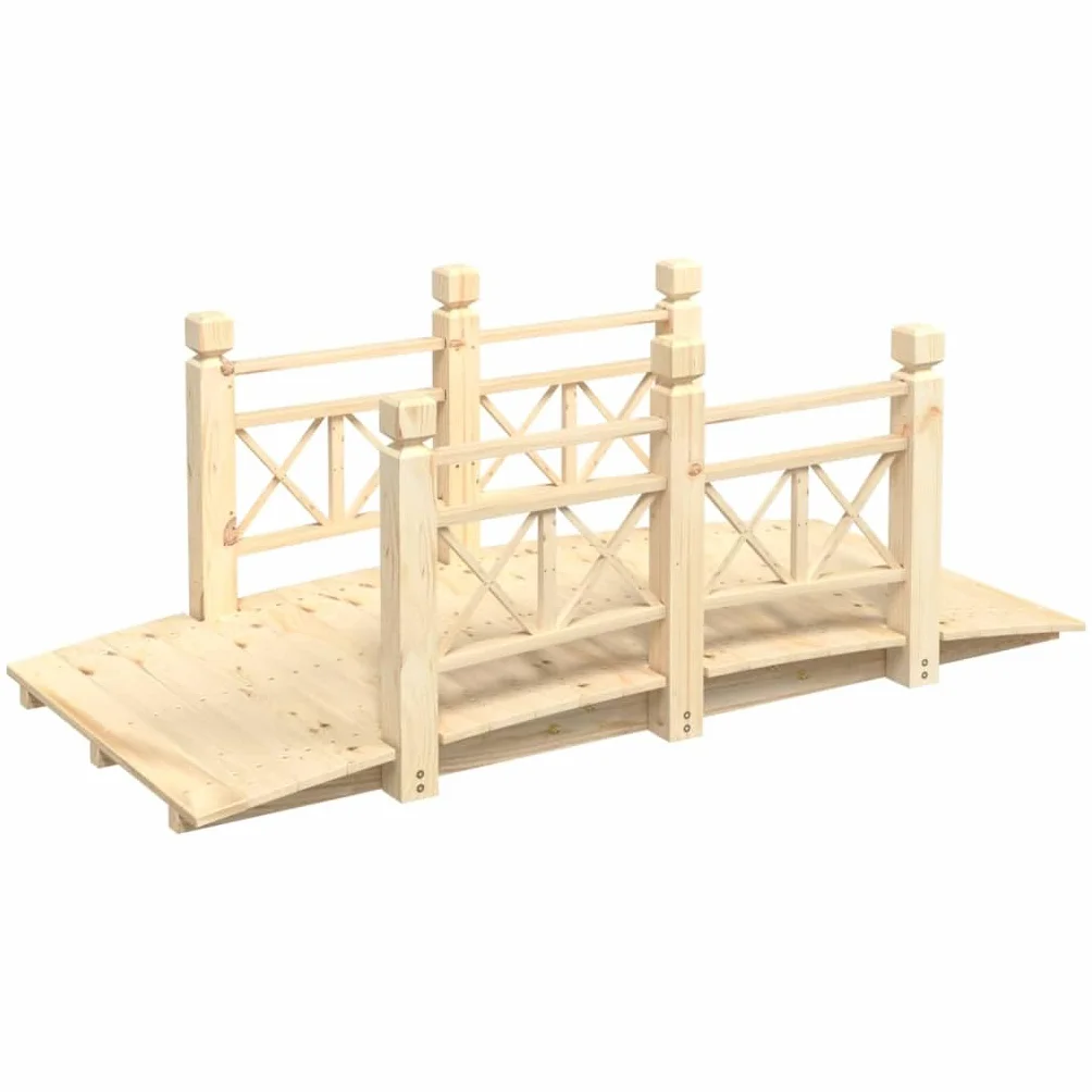 vidaXL Ponte Giardino Ringhiere 150x67x56cm Legno Massello Abete Rosso