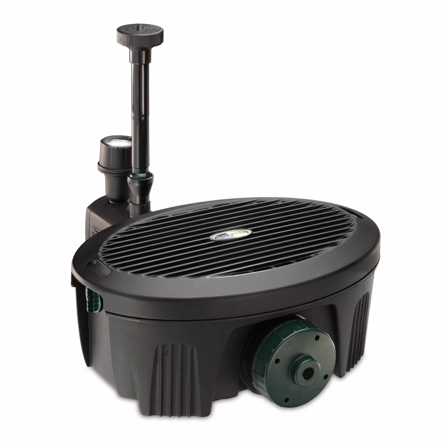 Aquagarden Inpond 2000, pompa per laghetto e acqua, filtro, chiarificatore UV, faretto LED e fontana, soluzione completa per un laghetto pulito, limpido e bello, per laghetti fino a 2000 litri, nero