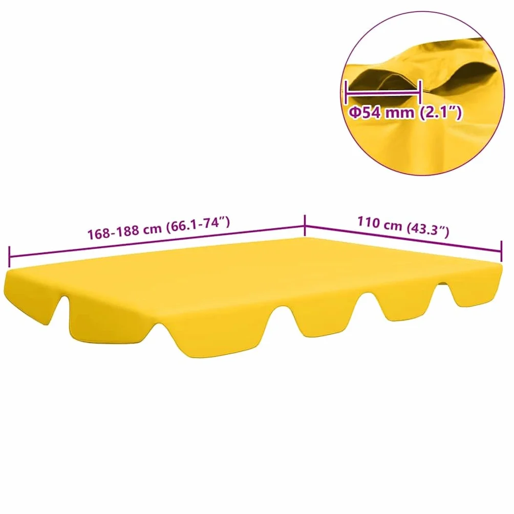 vidaXL Baldacchino per Dondolo Giardino Giallo 188/168x145/110 cm