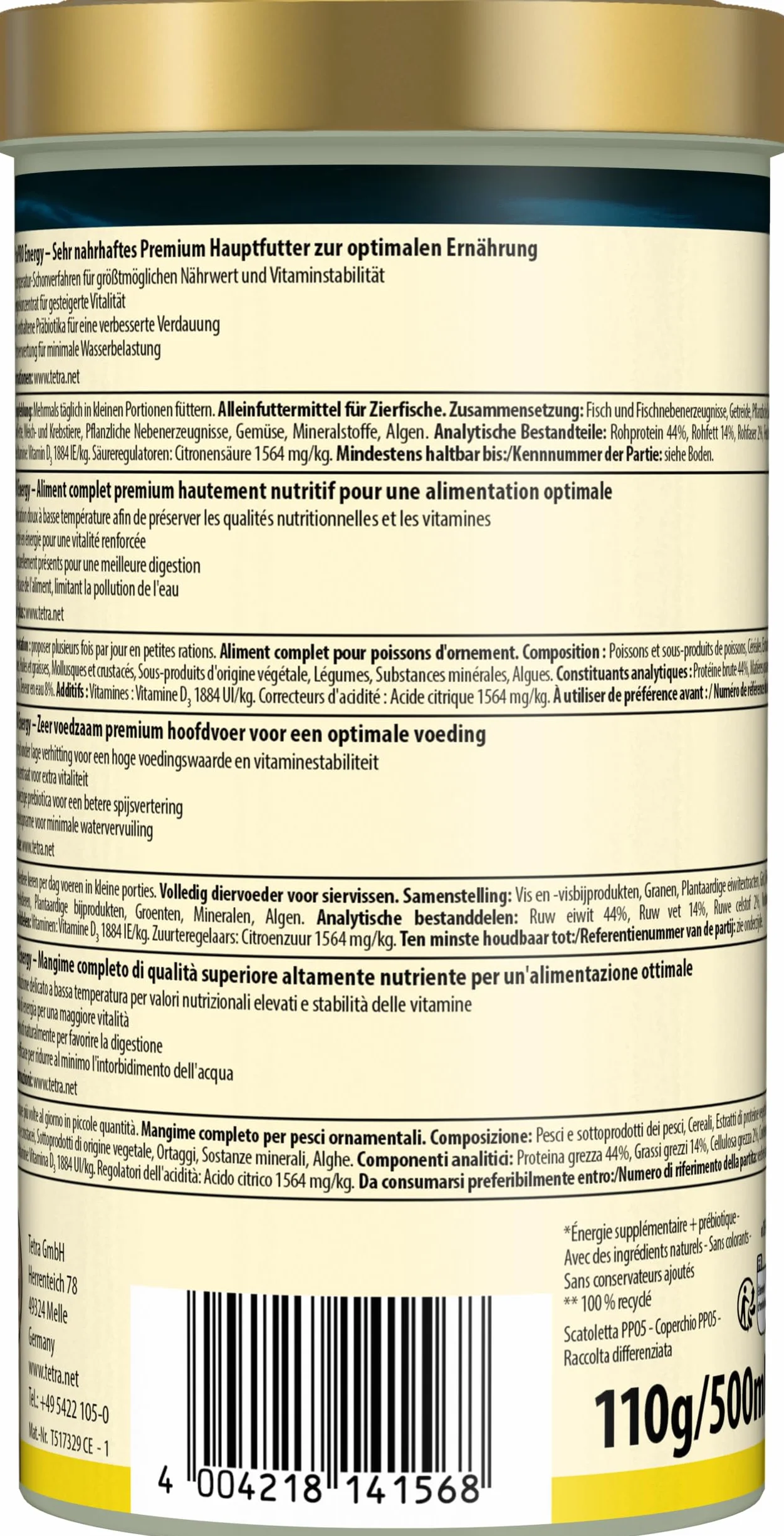 Tetra Pro Energy Multi-Crisps Mangime per pesci 500 ml