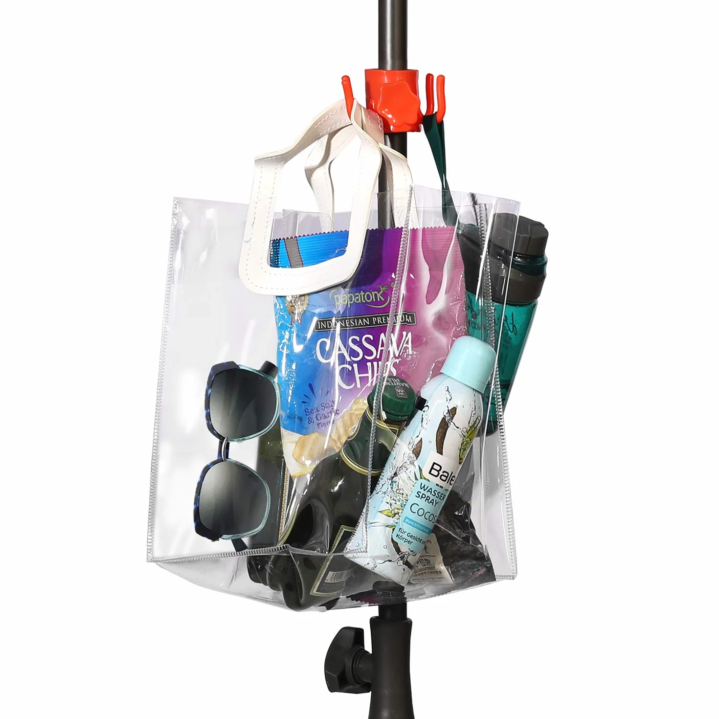 Sekey Base per Ombrellone – Picchetto per Ombrellone da Spiaggia con Trivella e Gancio, Supporto per Ombrellone per Aste da 22-32 mm, per Sabbia e Terra, Nero
