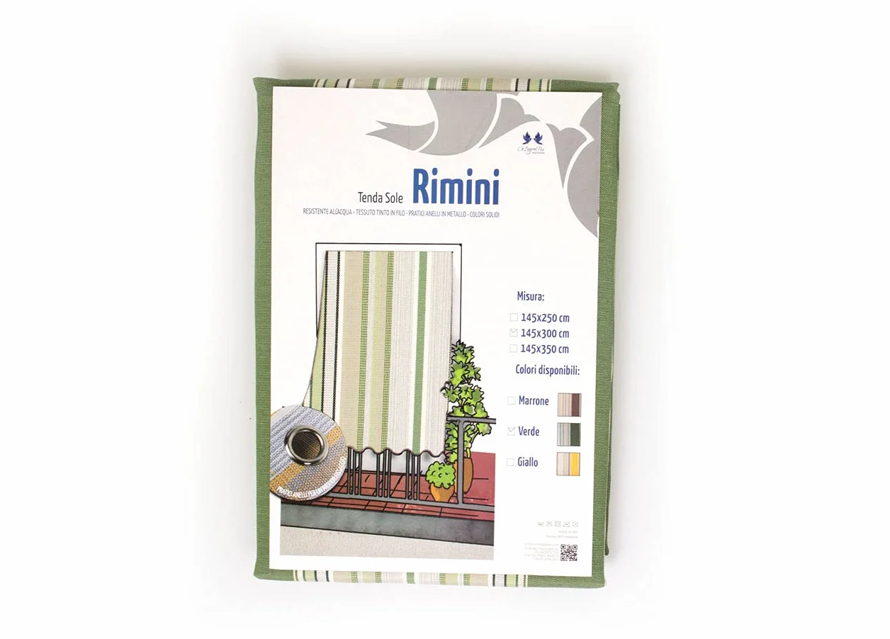 BIANCHERIAWEB Tenda Para Sole Ombreggiante 145x250 Tendone A Caduta Per Esterno Balcone Fantasia Rigata Modello Riga Fine