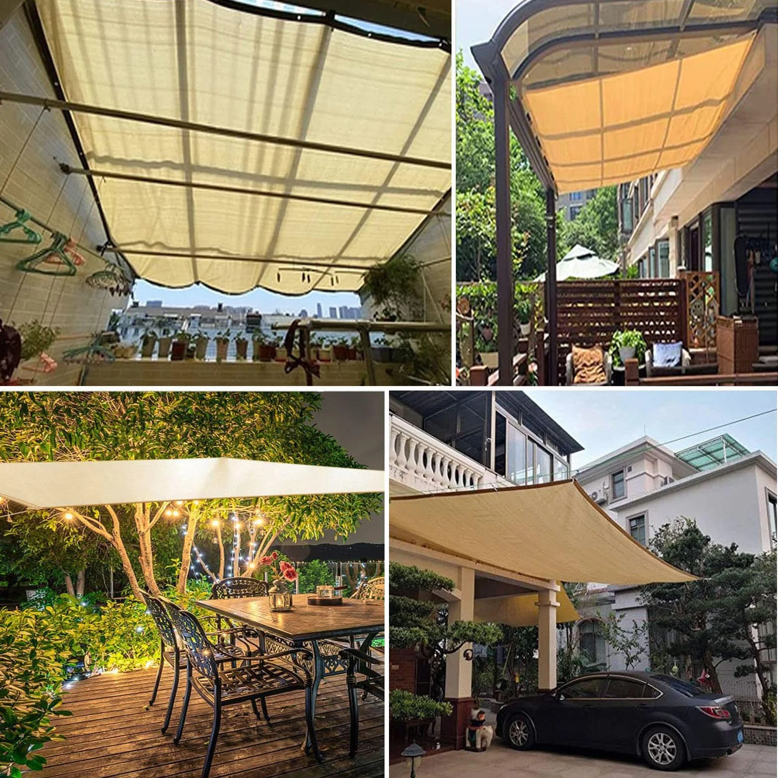 Rete Tenda A Vela Ombreggiante Rettangolare 3x4m Tenda da Sole Traspirante Rete Parasole Con Occhielli Protezione Raggi UV 90%-95% Balconi Esterno Serra Rete Frangivento,beige-3x4m