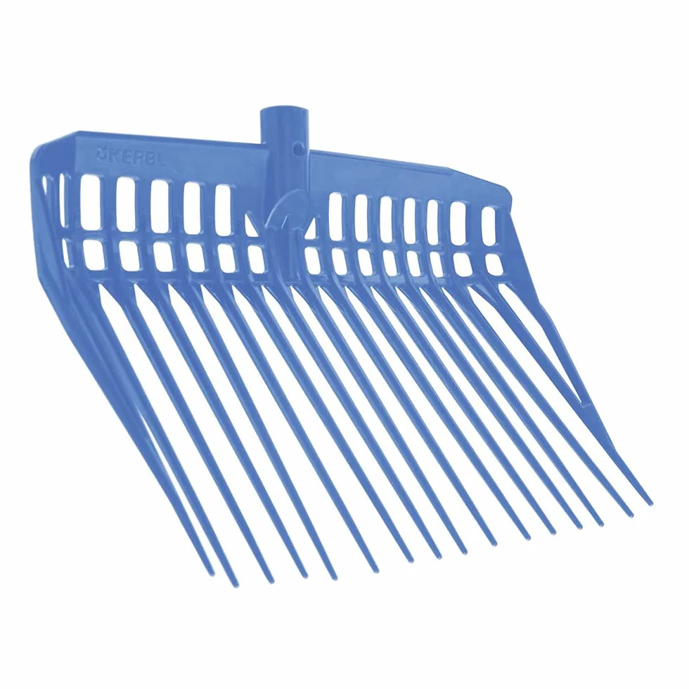 Kerbl Forca Letame EcoFork, forca, Blu Royal, plastica Robusta, 38x30cm, 16 Denti, Agricoltura, Possessori di Cavalli