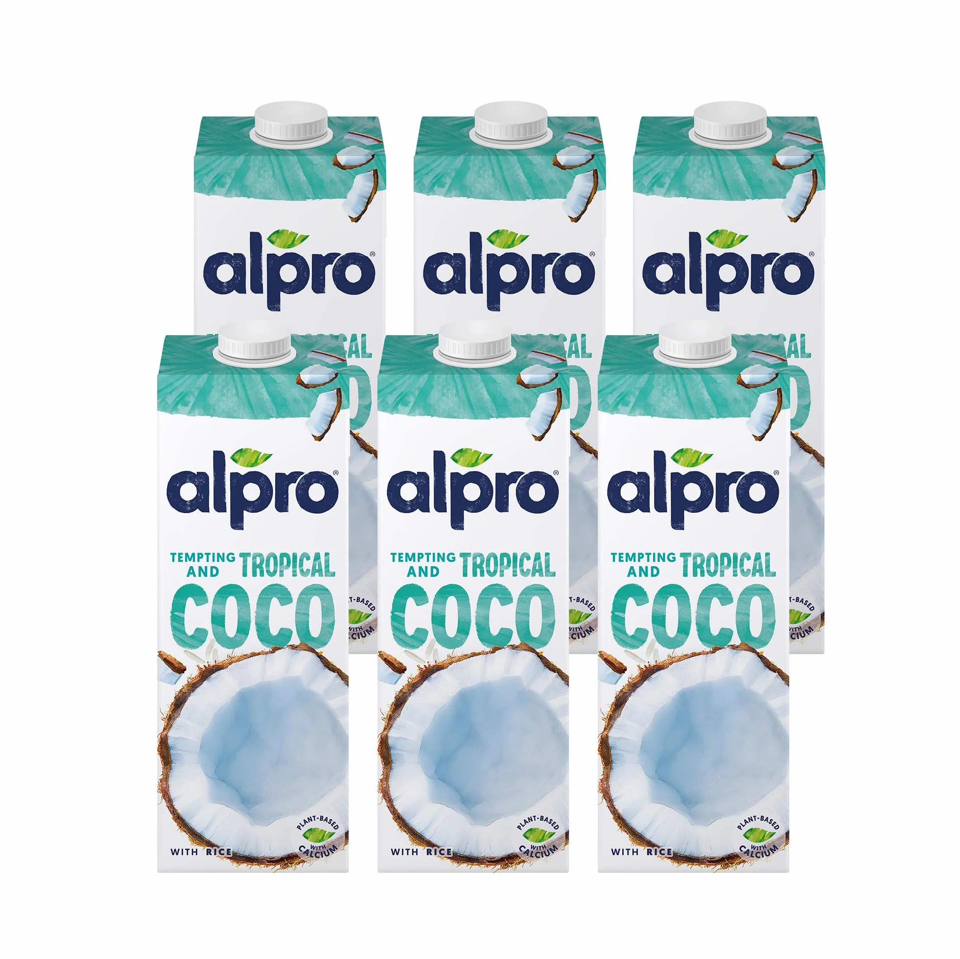 Alpro Bevanda al cocco originale, 100% a base vegetale, senza lattosio e latticini, 1 litro (6 x 1 L)