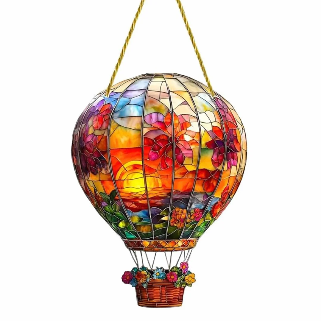 SURALIN 1PCS Acchiappasole, Decorazione per Finestre da Interno e da Esterno a Forma di Mongolfiera in Acrilico Mongolfiera da Appendere