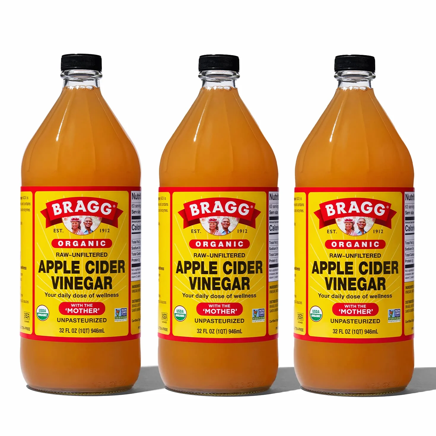 Bragg Aceto di sidro di mele, 946 ml, confezione da 3
