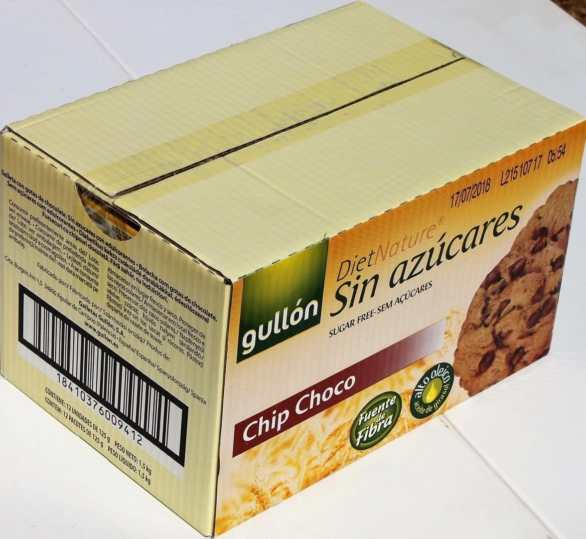 Gullon Choc Chip Biscotti Senza Zuccheri Aggiunti 125 gr. (Pack da 12)