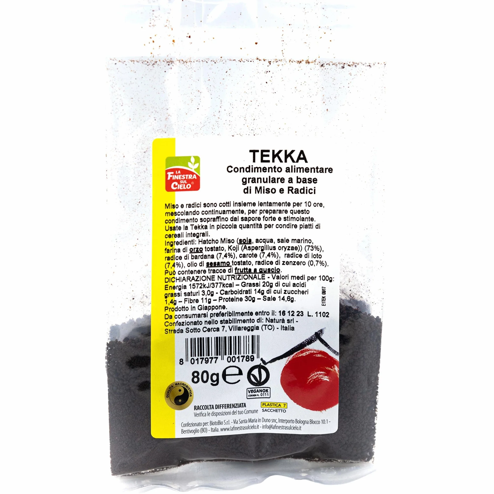 La Finestra Sul Cielo Tekka - Condimento Granulare con Miso e Radici - sapore intenso e forte - 80g