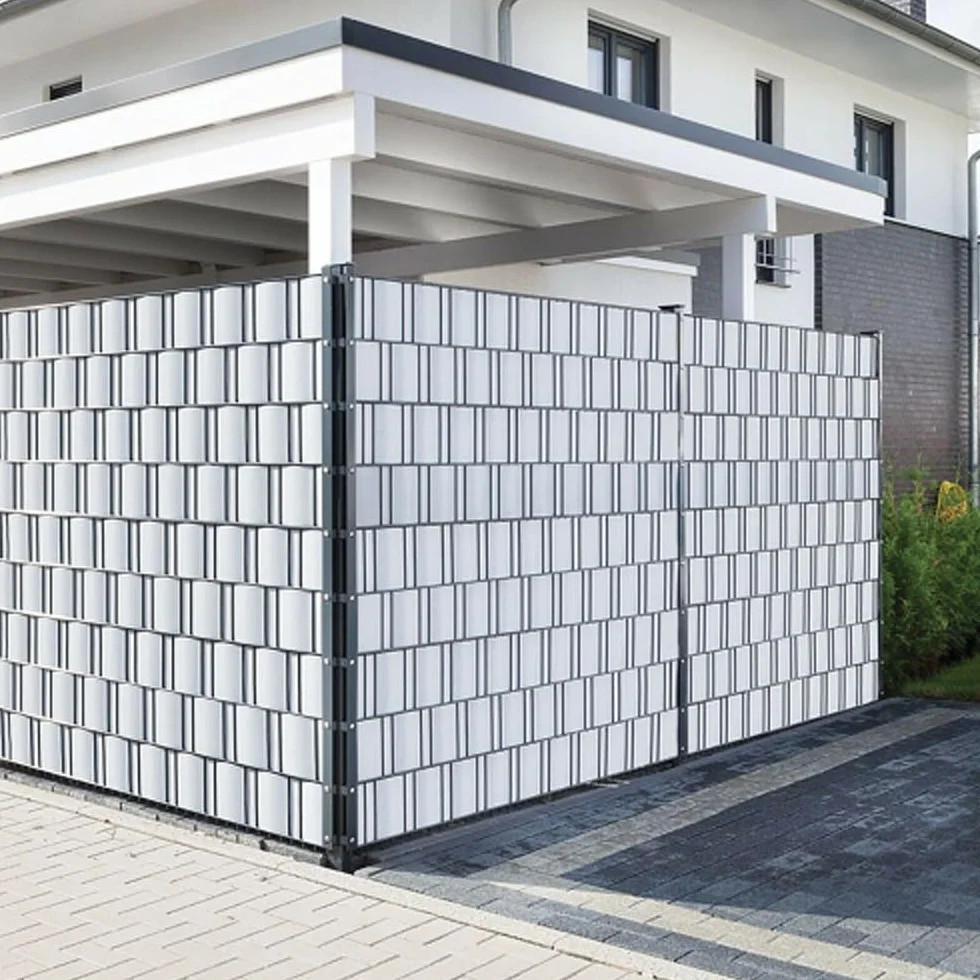 EFFE Fasce PVC frangivista con 20 Clip | Barriera per recinzioni Grigio Chiaro