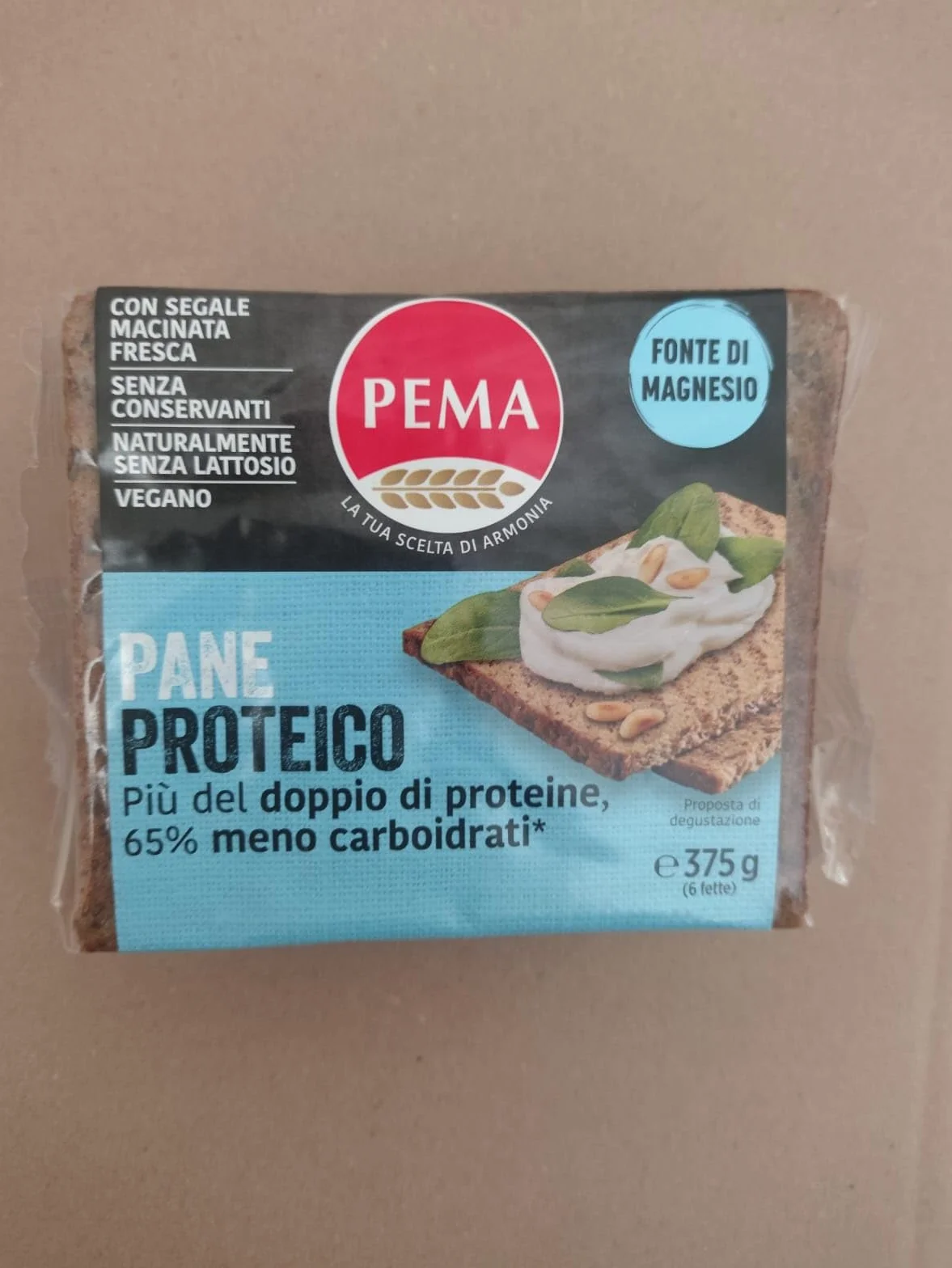 Pane Proteico, Basso Contenuto di Carboidrati, Senza Aggiunta di Lievito Pack 8 x 375 Gr
