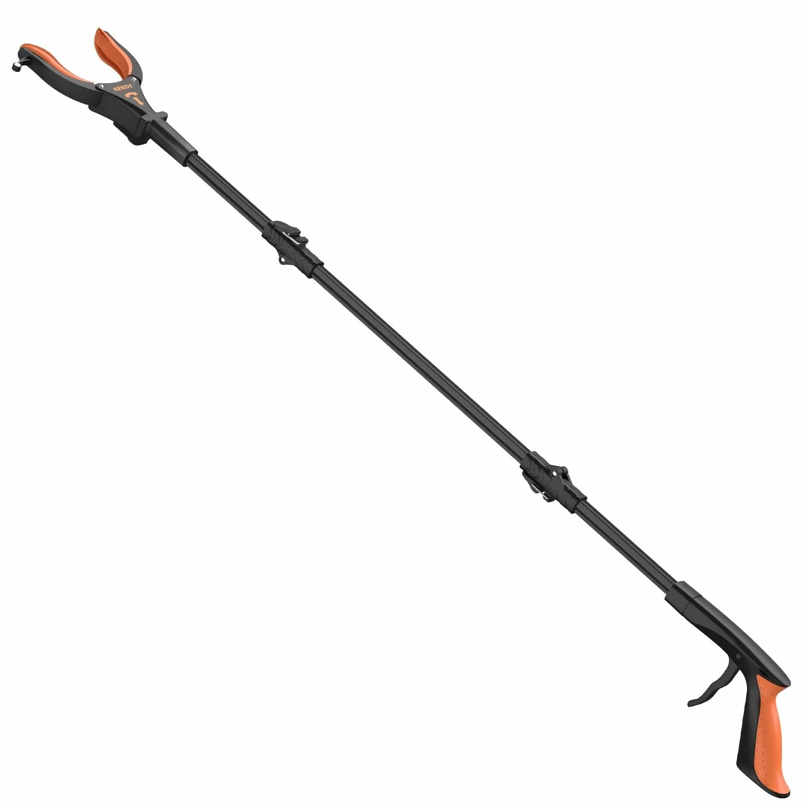 Kekoy 82cm Pinza telescopica Pieghevole con Faro, Raccoglitore di immondizia,Prolunga del Braccio con Struttura in Alluminio,Testa Rotante a 90 Gradi, mascella Antiscivolo