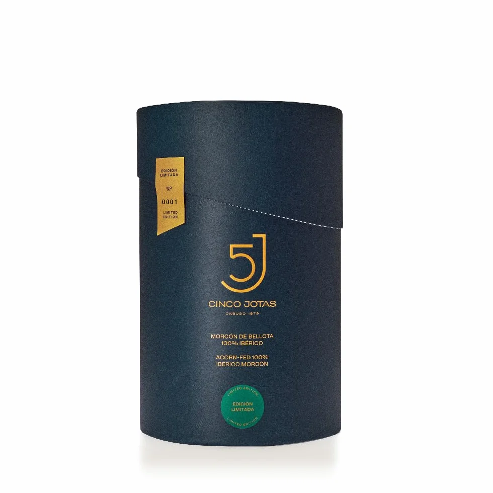 5J CINCO JOTAS DE BELLOTA 100% IBERICO JABUGO 1879, Morcón de Bellota, Qualitá 5J, Suini Iberici Allevati in Libertà e Nutriti con Ghiande - Pezzo Intero 800 gr-1,2 kg