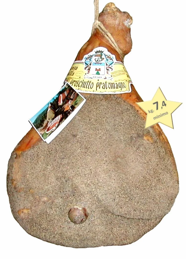 PROSCIUTTO PRATOMAGNO EXTRA Kg. 7,4 - Prosciutto Crudo, Stagionato 12 mesi, 100% Italiano, con Osso