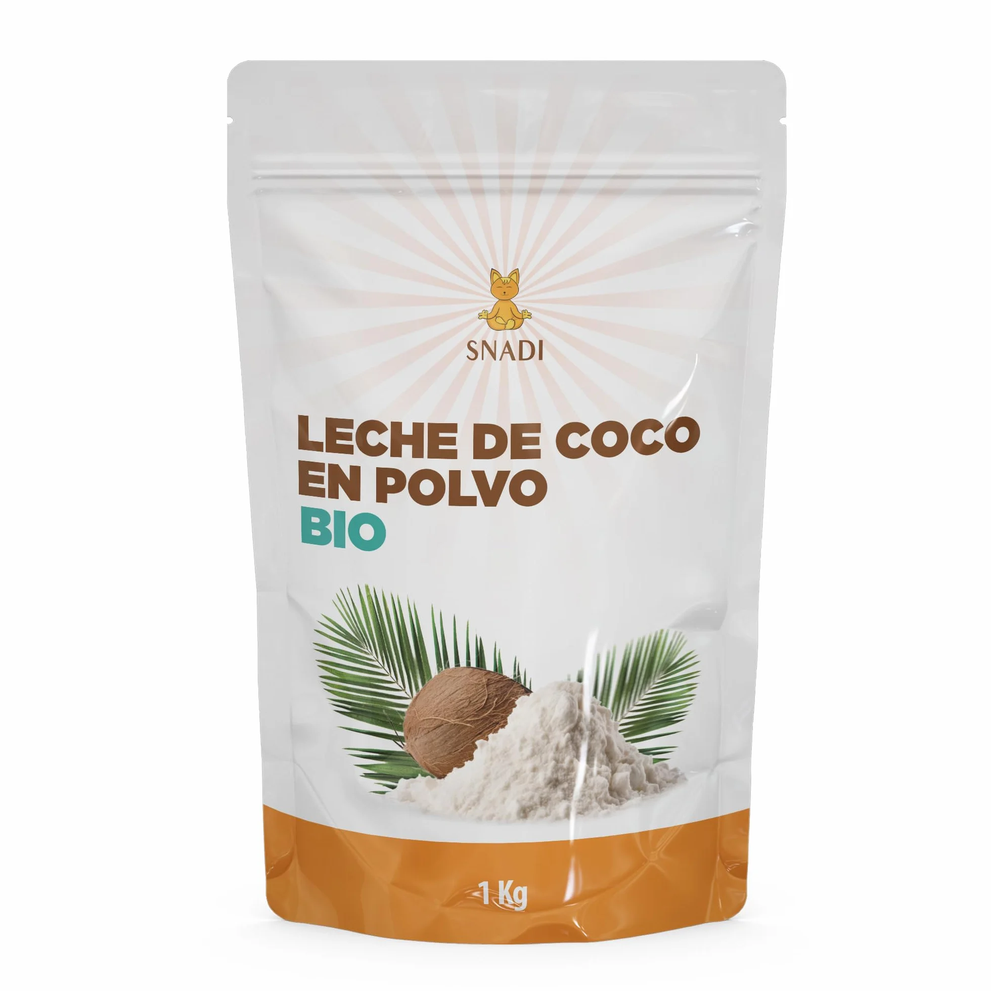 Snadi - Latte di Cocco in Polvere BIO dallo Sri Lanka - 1KG - 100% Naturale e Biologico - Confezionato in Sacchetto di Plastica Riciclabile - Senza Additivi né Conservanti - Ideale per Frullati