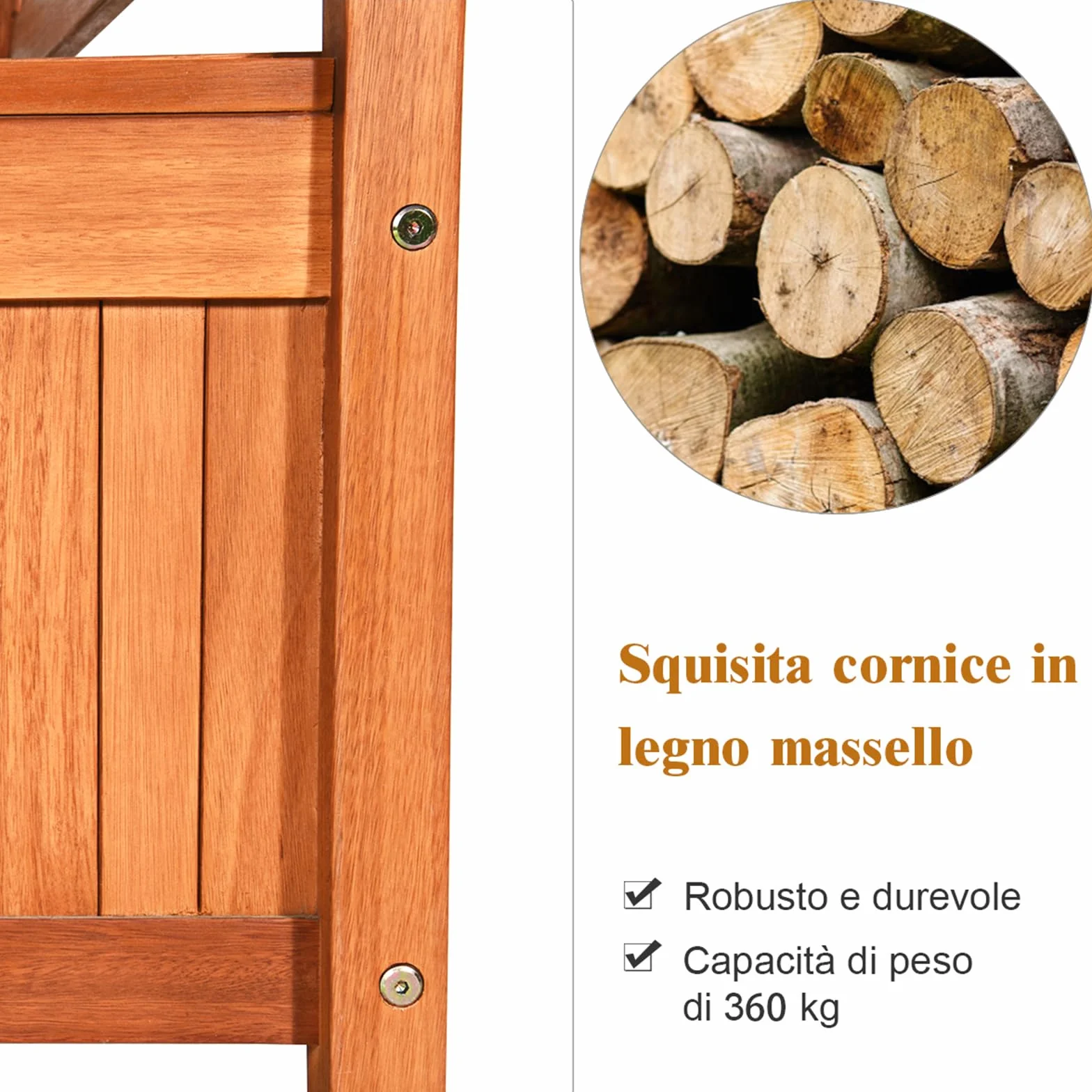 COSTWAY Panchina da Giardino con Contenitore di Legno, Cassapanca da Esterno 2 Posti con Strato Interno Impermeabile, per Cortile e Ingresso, Portata 360 kg, 107 x 59 x 90 cm (Modello 2)