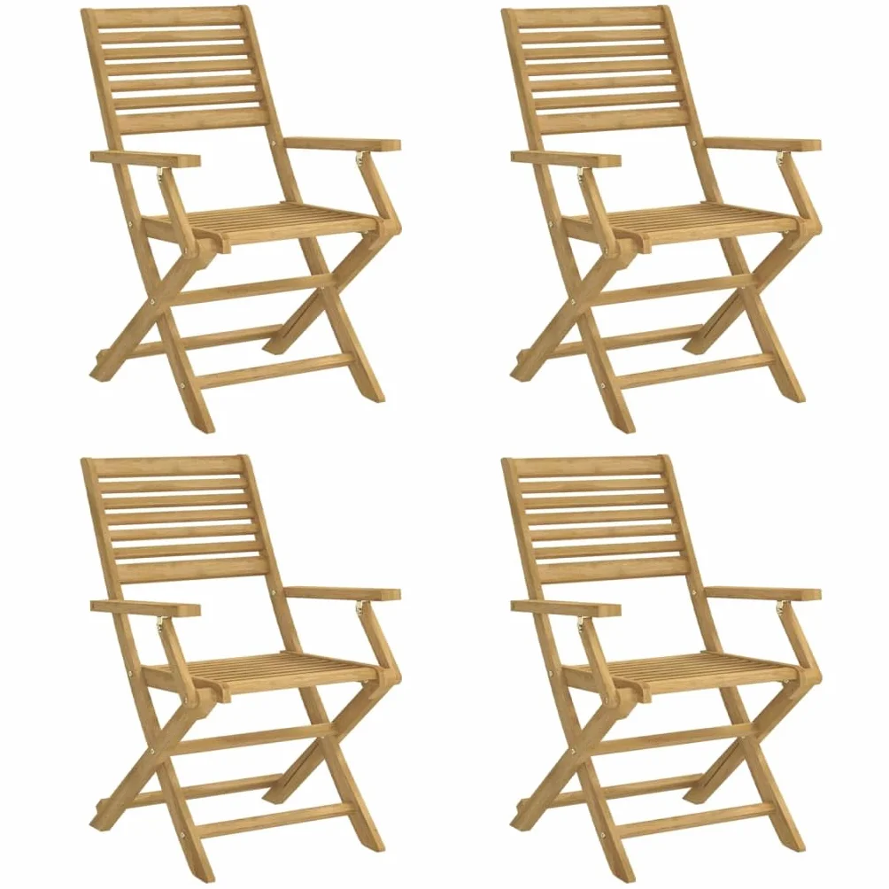 vidaXL Sedie Giardino Pieghevoli 4pz 54,5x61,5x86,5 cm Massello Acacia